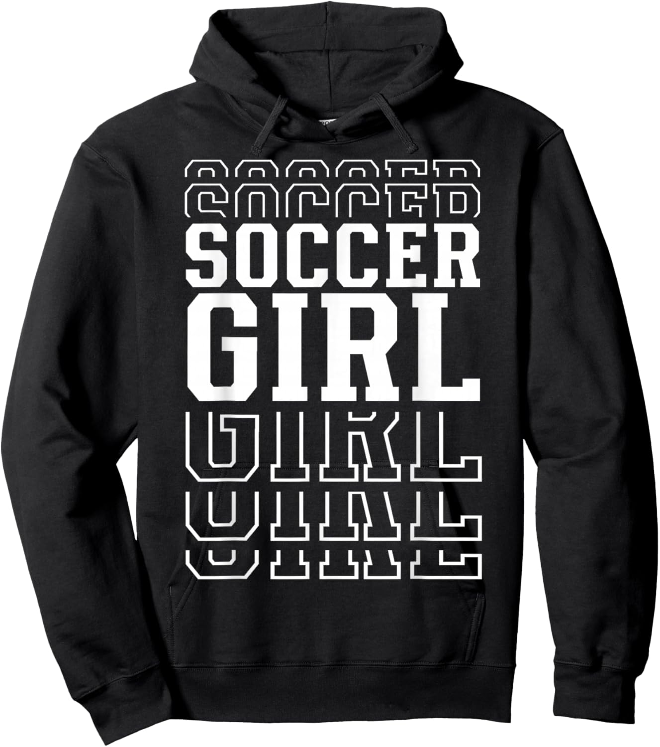 Soccer Girl Funny Layered Text Daughter Youth Kids Hoodie - Hoodie | Black
