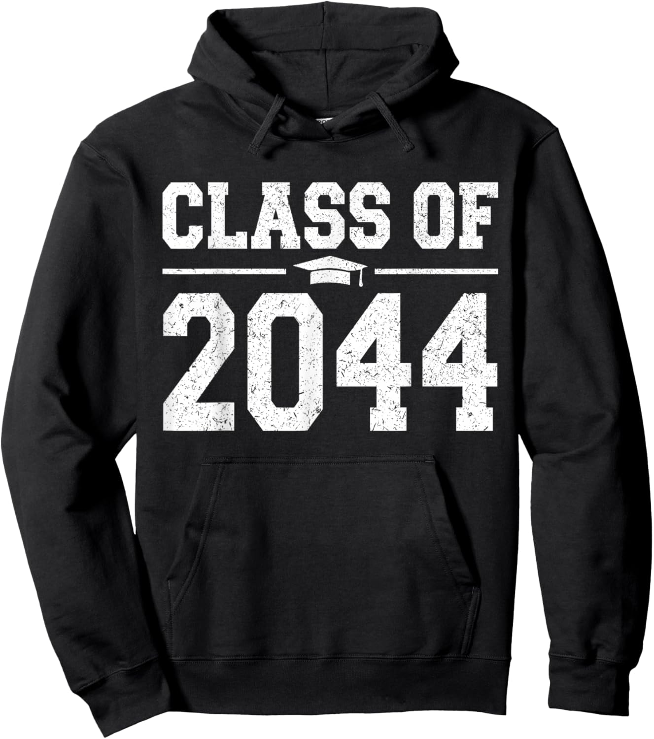 Class of 2044 Grow With Me Graduation Vintage Kindergarten Hoodie - Hoodie | Black