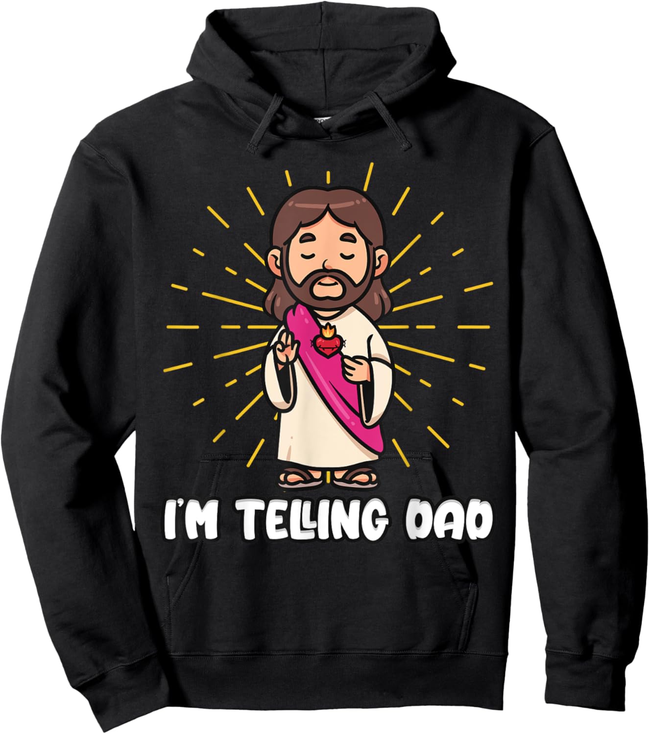 I'm Telling Dad Funny Jesus Hoodie - Hoodie | Black