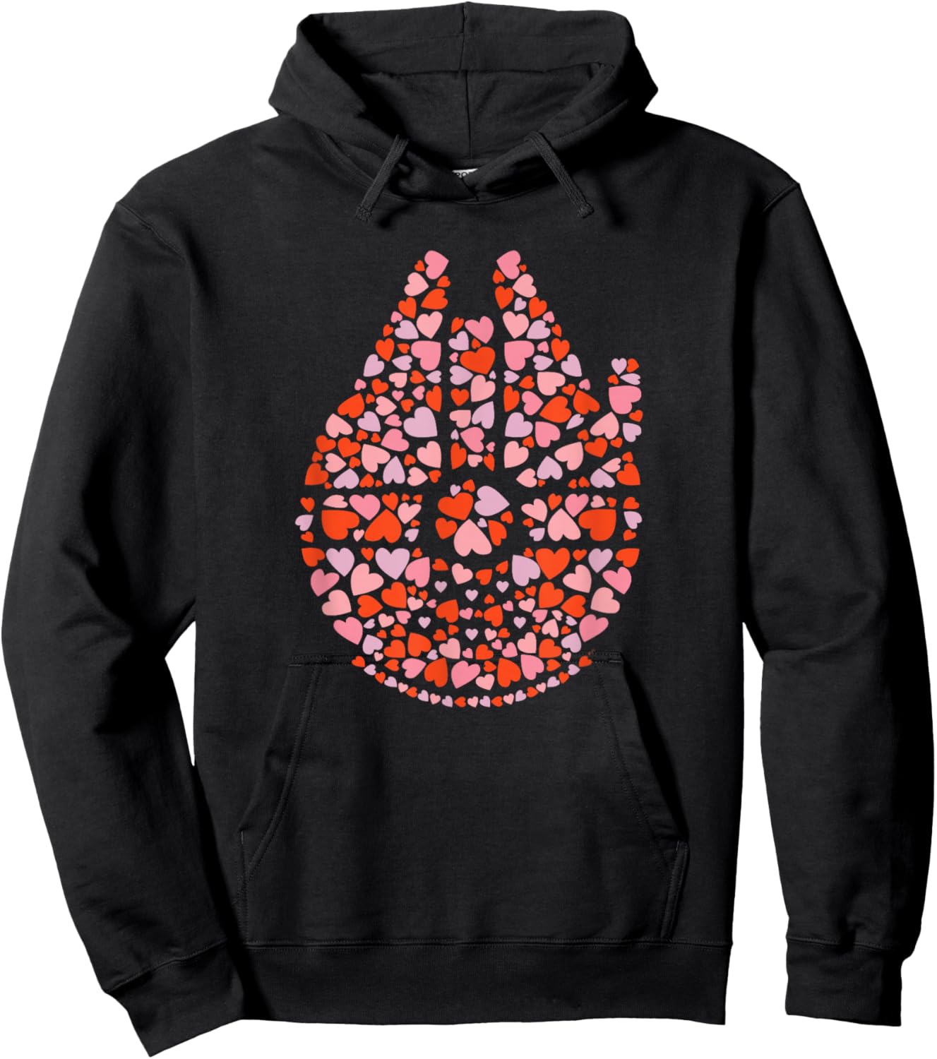Star Wars Valentine’s Day Millennium Falcon Love Hearts Hoodie - Hoodie | Black