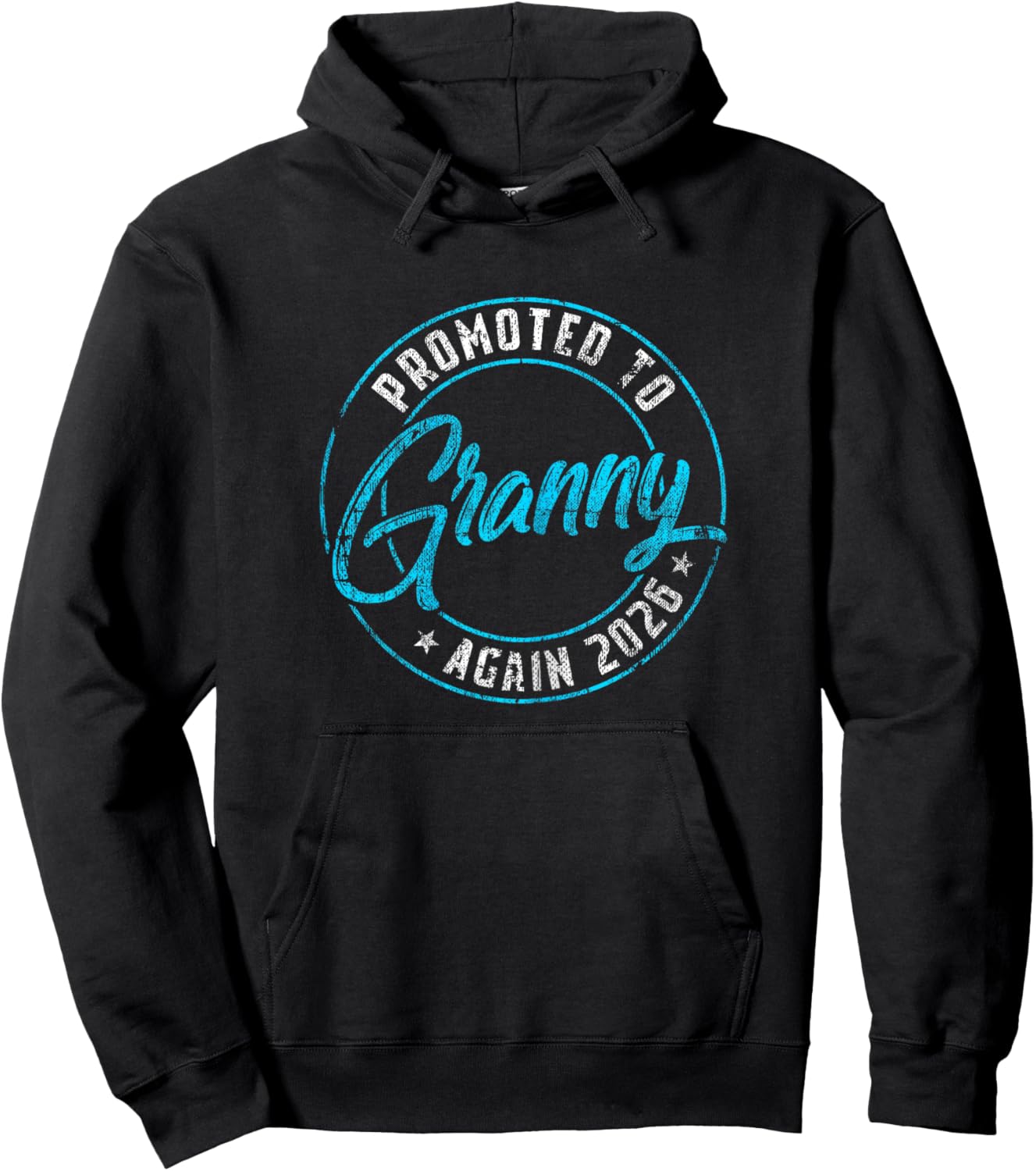 Promoted to Granny Again 2026 Grandma Vintage Reveal Hoodie - Hoodie | Black