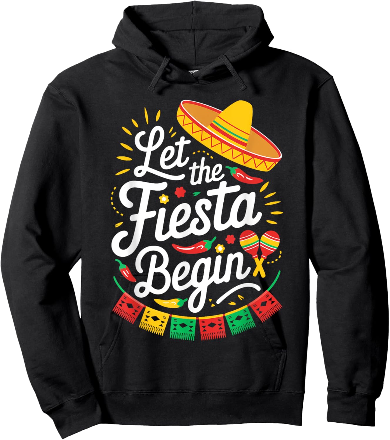 Let The Fiesta Begin Shirt Men Women Kids Cinco De Mayo Hoodie - Hoodie | Black