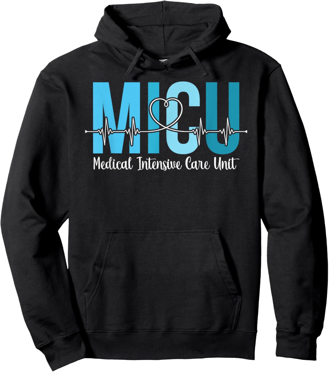 MICU Nurse Medical Intensive Care Unit MICU Nursing Hoodie - Hoodie | Black
