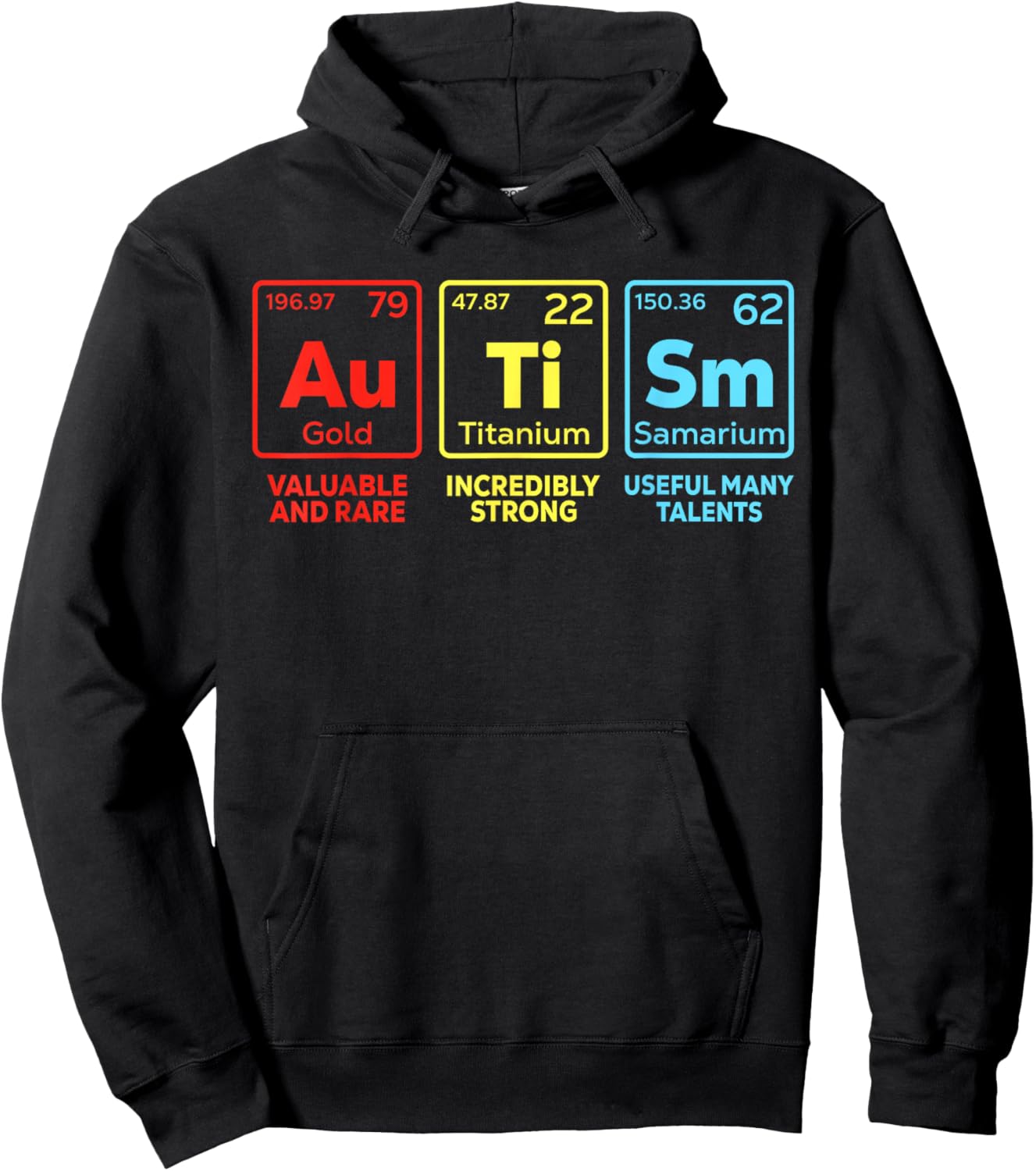 Autism Awareness Women Men Kids mom Elements Periodic Table Hoodie - Hoodie | Black