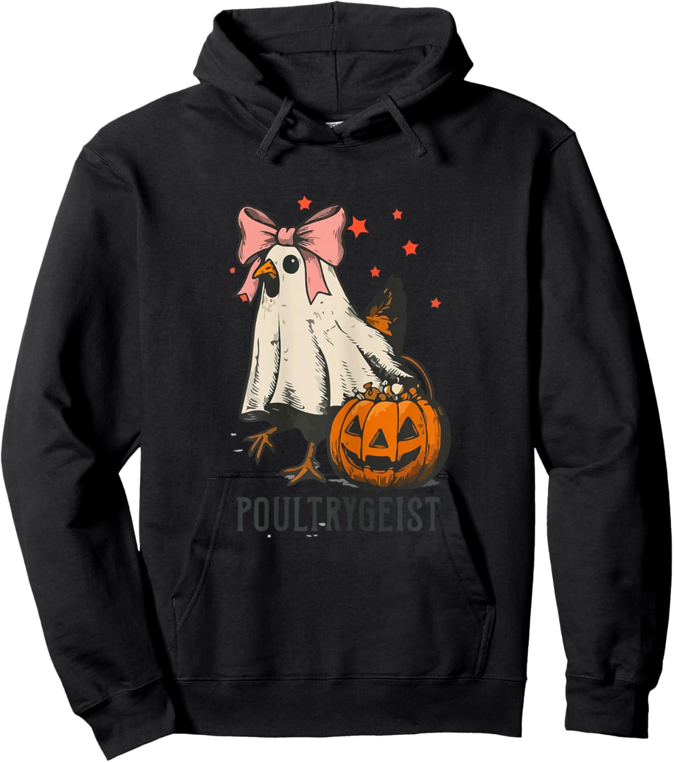 Poultrygeist Funny Chicken Ghost Halloween Spooky Season Hoodie - Hoodie | Black