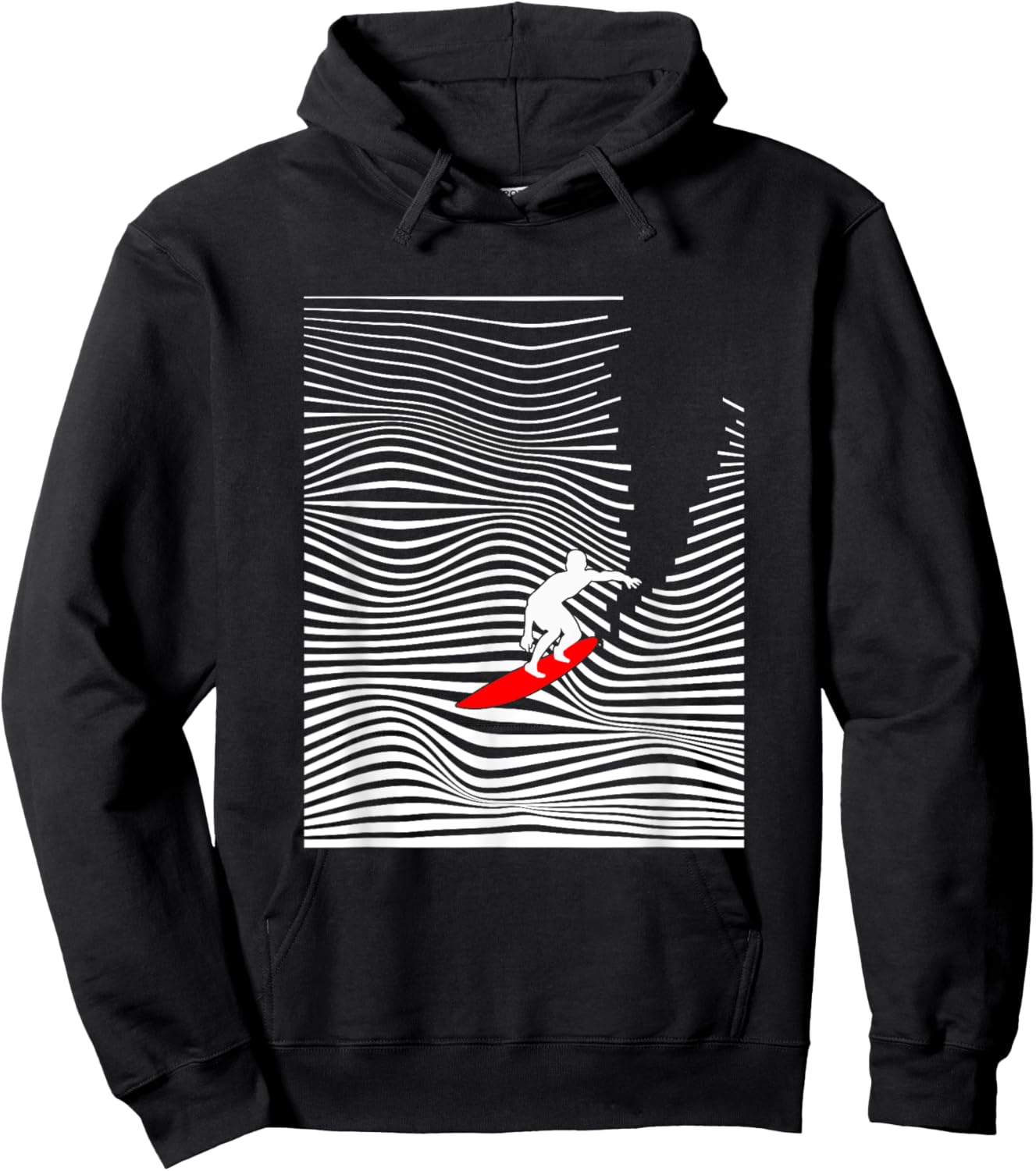 Surf minimal, surf design, minimal waves. Abstract Surf Hoodie - Hoodie | Black