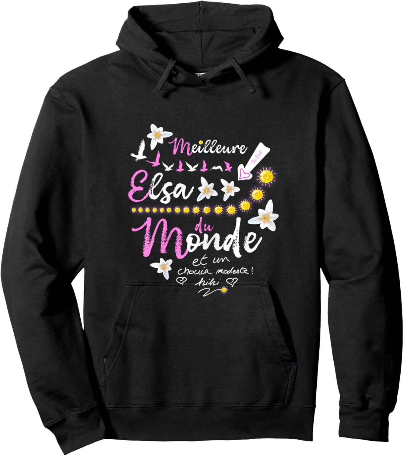 Elsa Gift First Name Birthday Best Elsa in the World Hoodie - Hoodie | Black