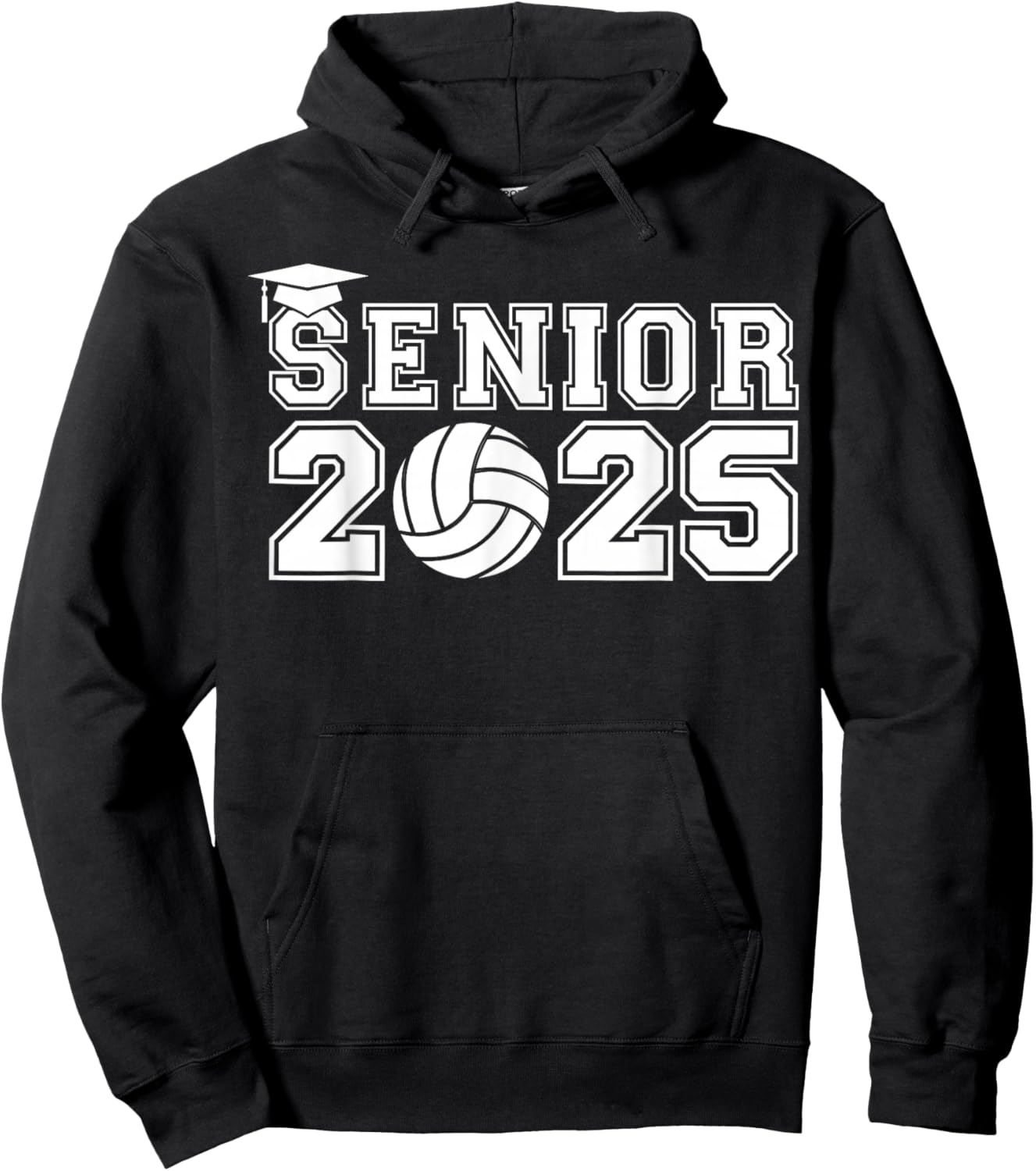 Volleyball Senior 2025 Graduation Class Of 2025 Graduate Hoodie - Hoodie | Black