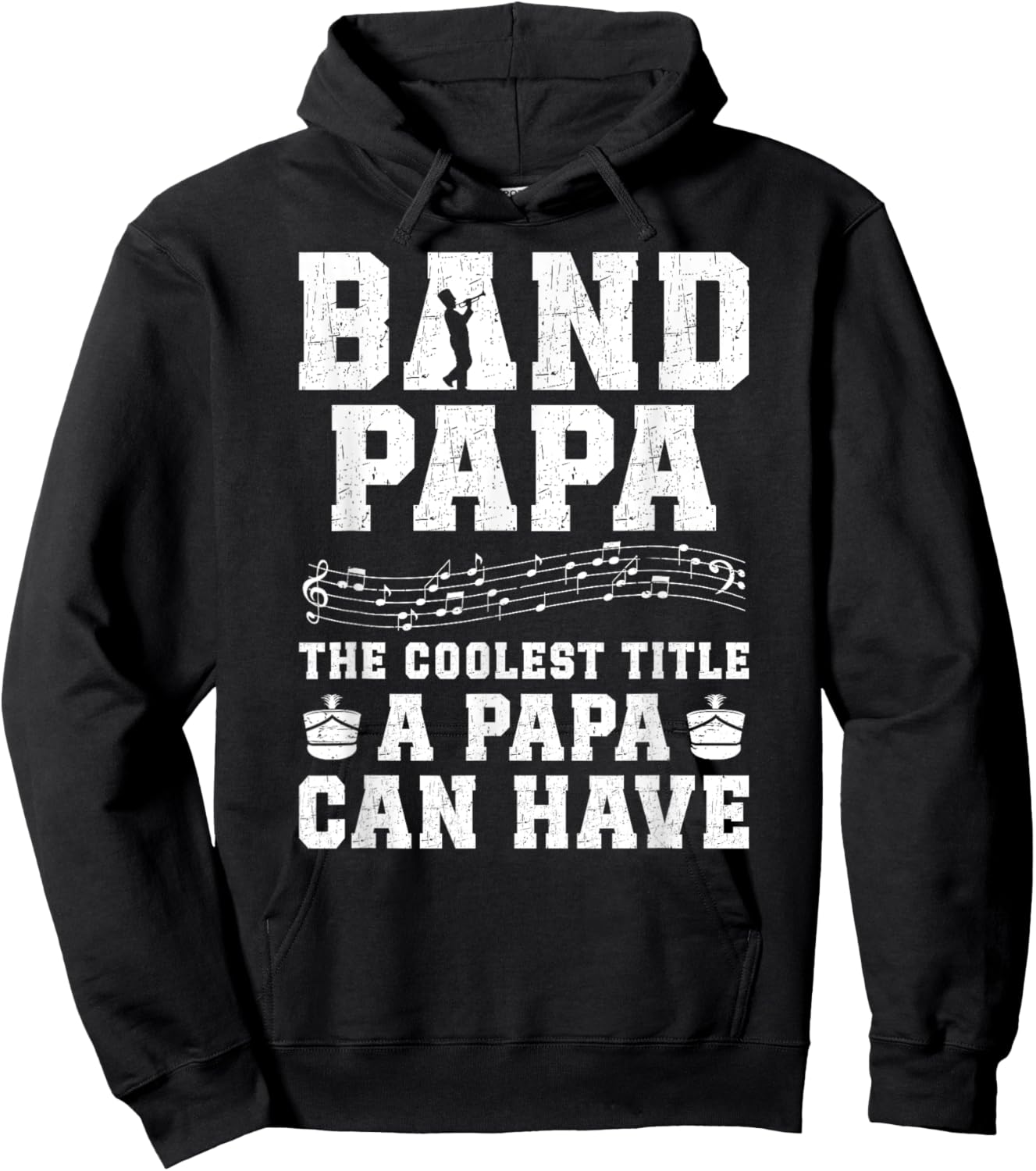 Band Papa Coolest Title Marching Band Papa Grandpa Hoodie - Hoodie | Black