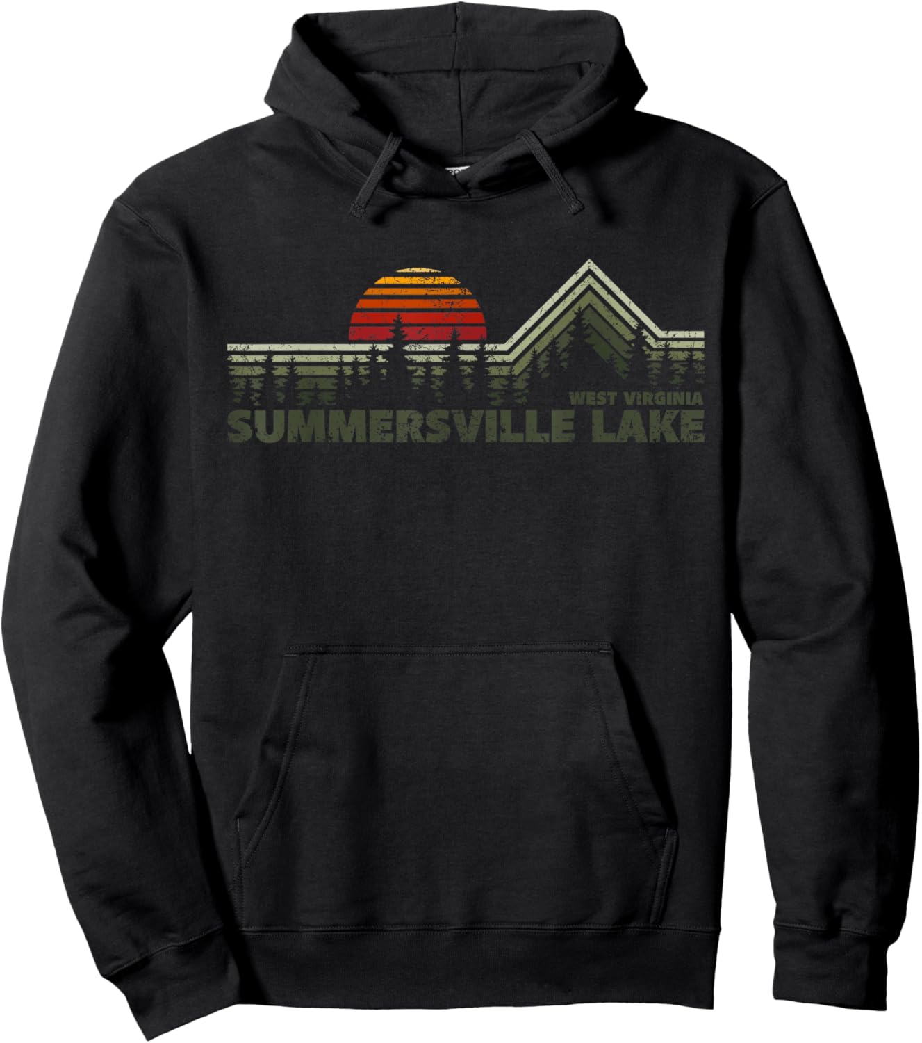 Summersville Lake West Virginia Retro Nature Hoodie - Hoodie | Black
