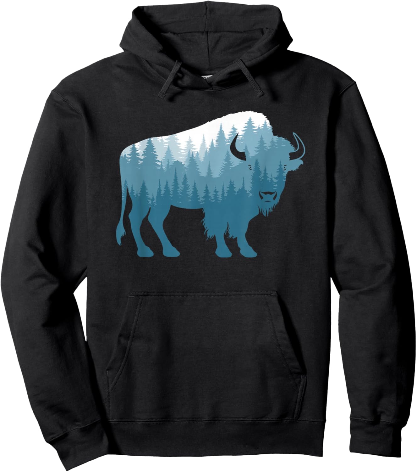 Bison Lover Buffalo Forest Men Women Hoodie - Hoodie | Black