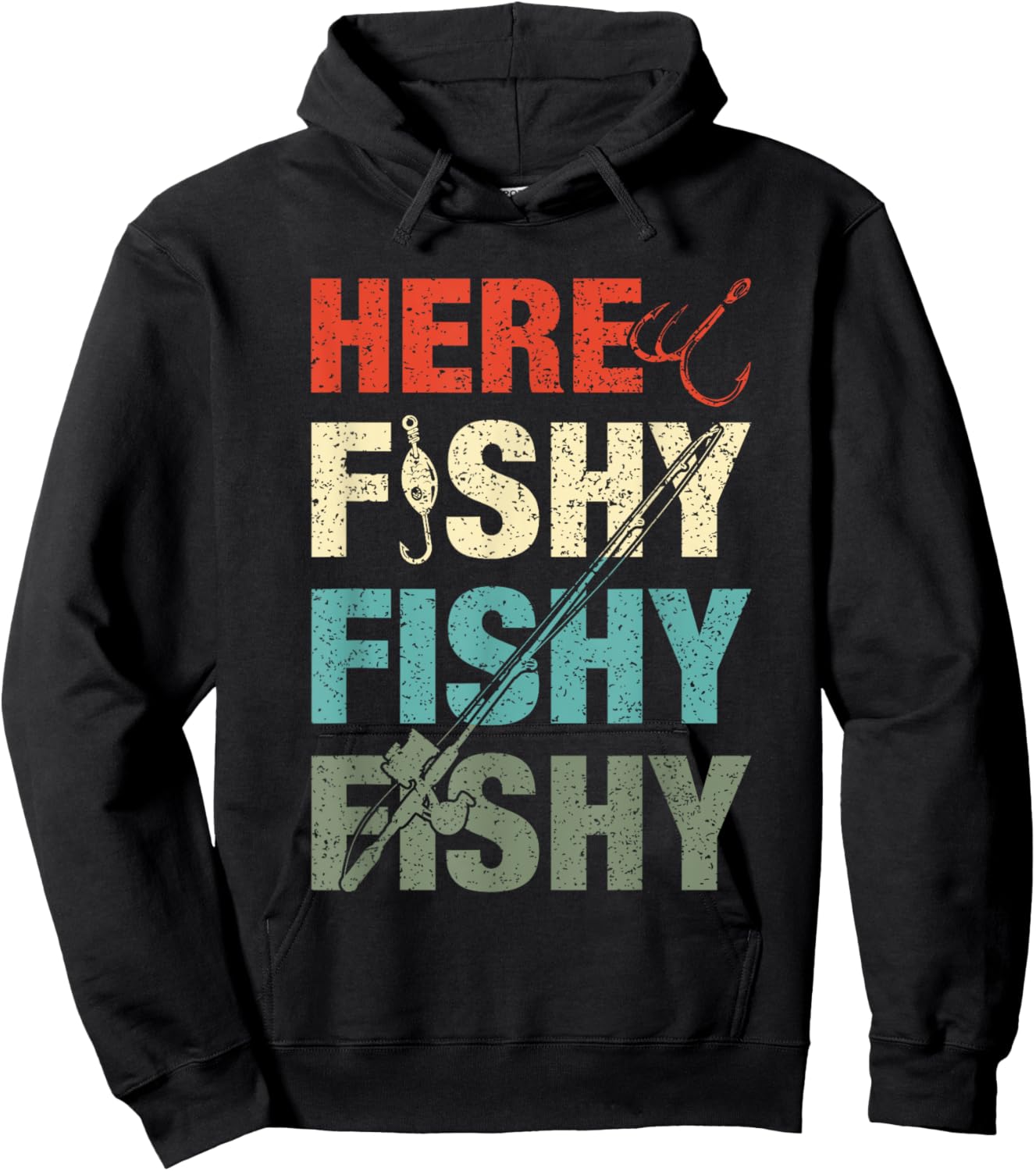 Fish Hunting Fishing Fishrod Fisherman Boys Women Hoodie - Hoodie | Black