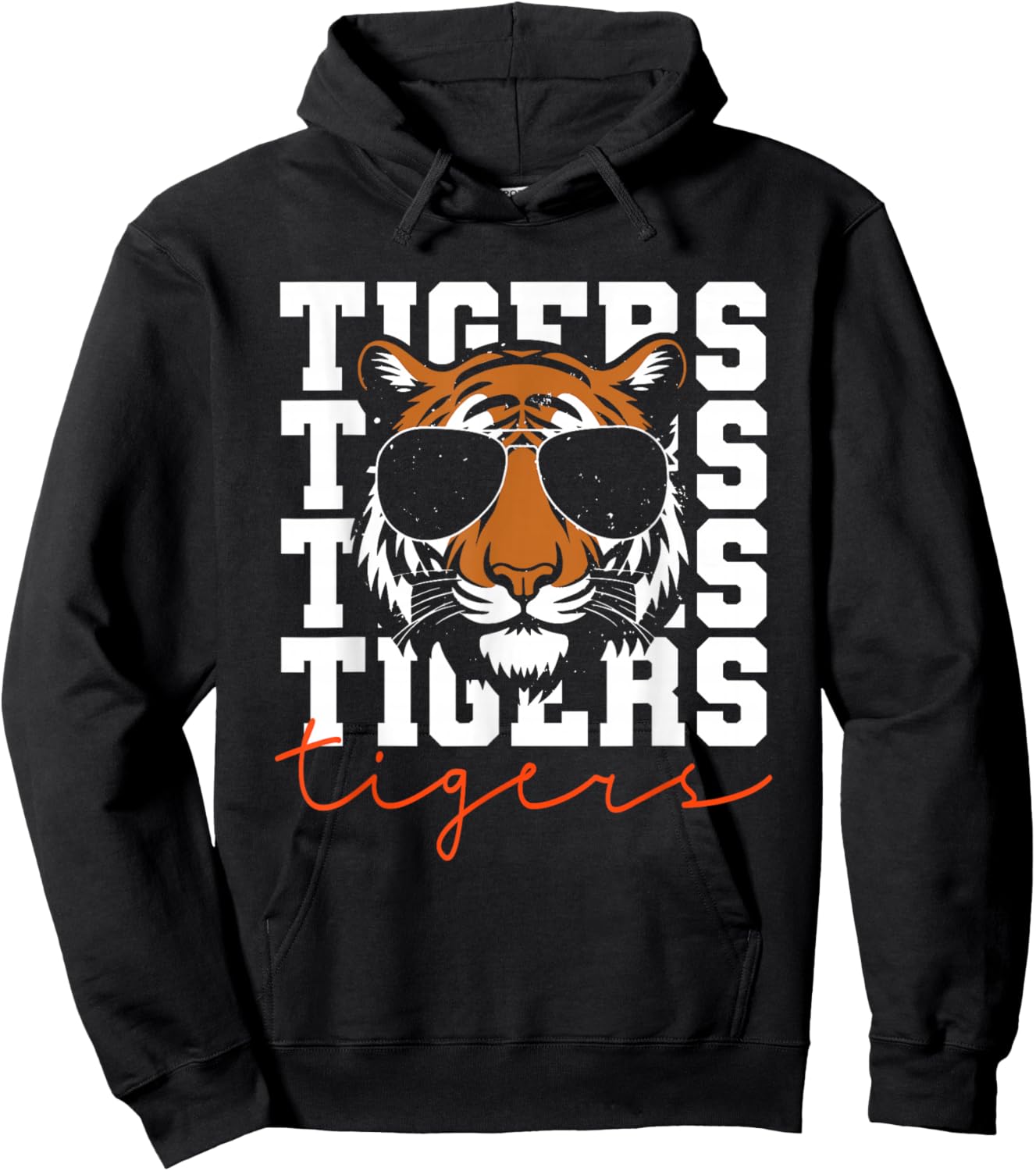 Vintage Tigers Inspirational Athletic Name Design Gift Hoodie - Hoodie | Black