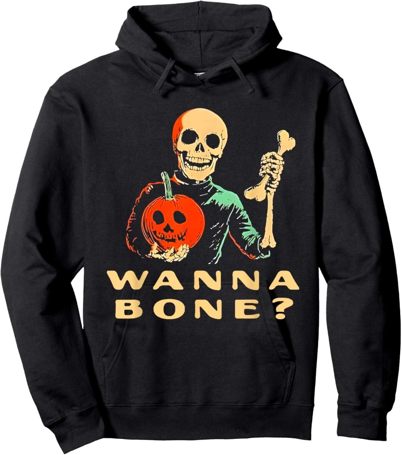 Wanna Bone Halloween Funny Women Hoodie - Hoodie | Black