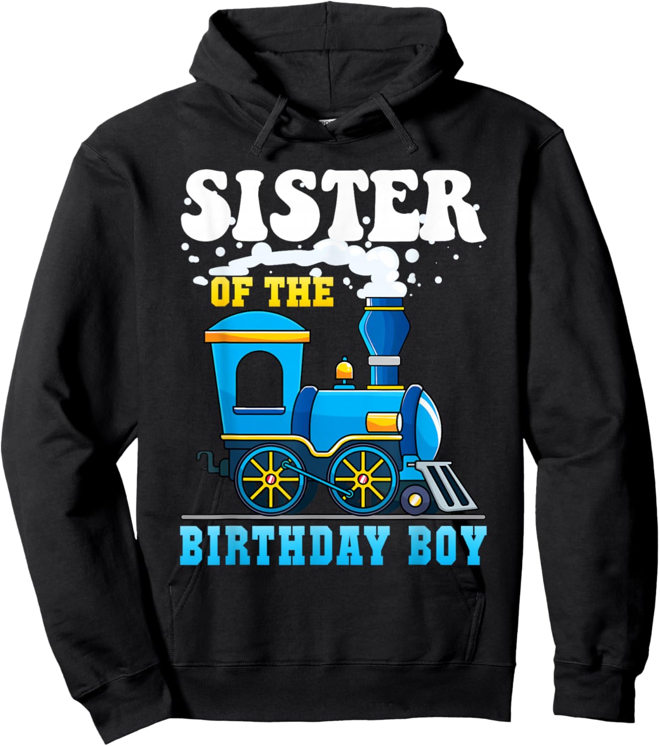 Sister of the Birthday Boy Train Lover Party Family Matching Hoodie - Hoodie | Black