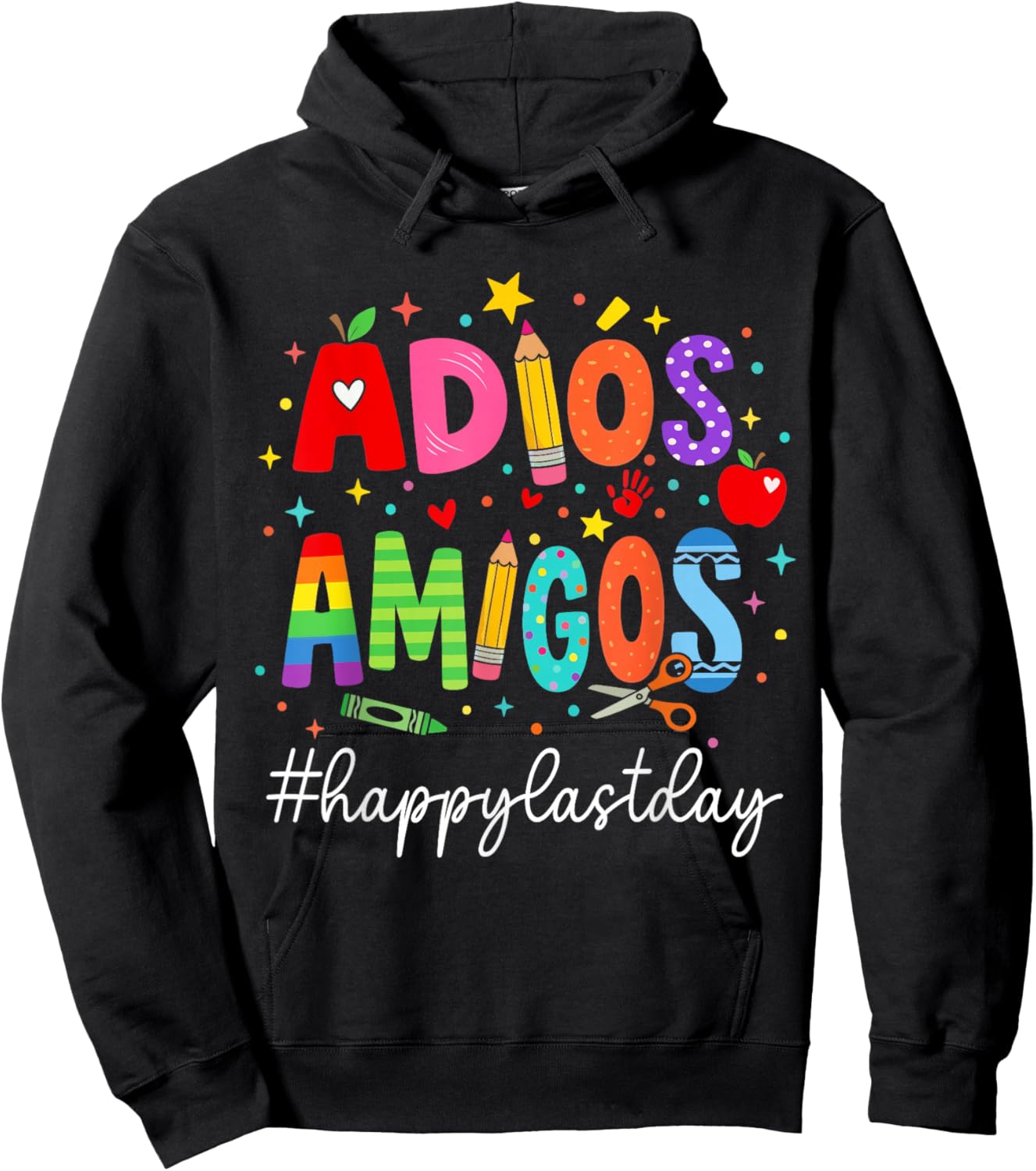 Adios Amigos Happy Last Day of School Teacher Spanish Women Hoodie - Hoodie | Black