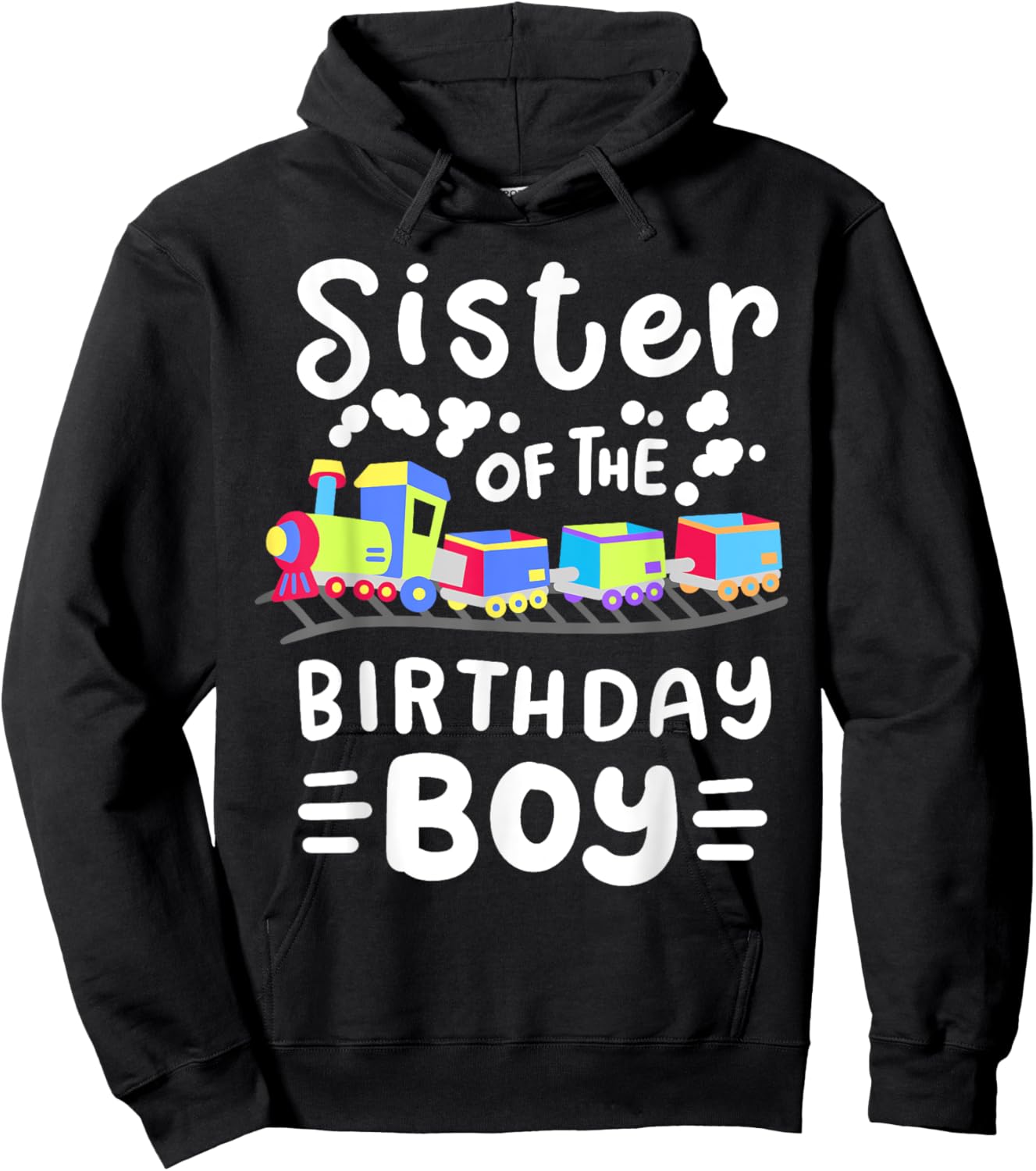 Sister of the Birthday Boy Choo Choo Train Family Matching Hoodie - Hoodie | Black