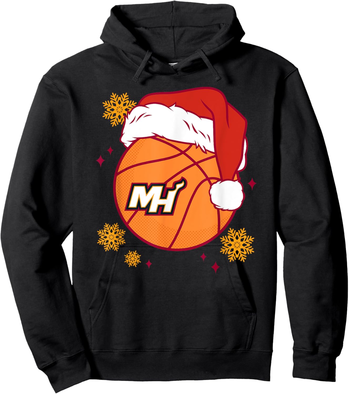 NBA Miami Heat Christmas Santa Hat Ball Hoodie - Hoodie | Black