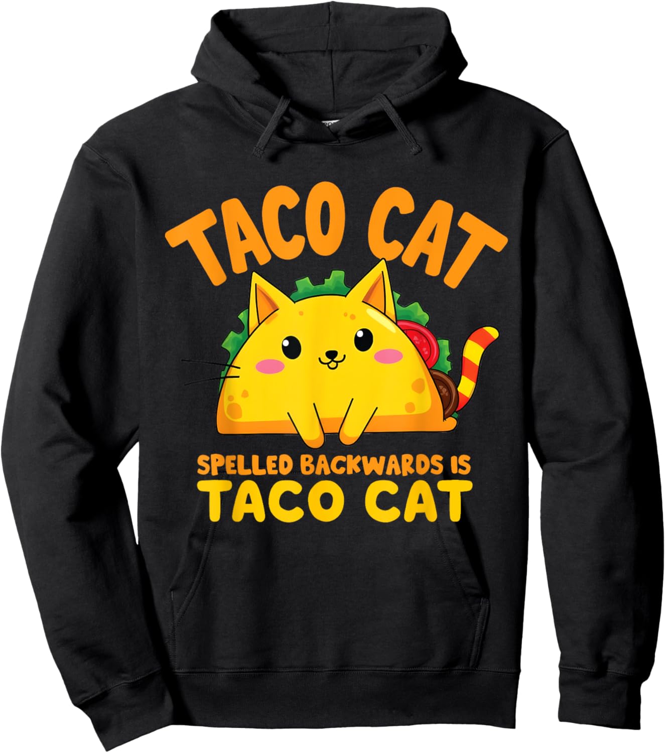 Tacocat Spelled Backwards Taco Cat Lover Cinco De Mayo Women Girls Kids Hoodie - Hoodie | Black