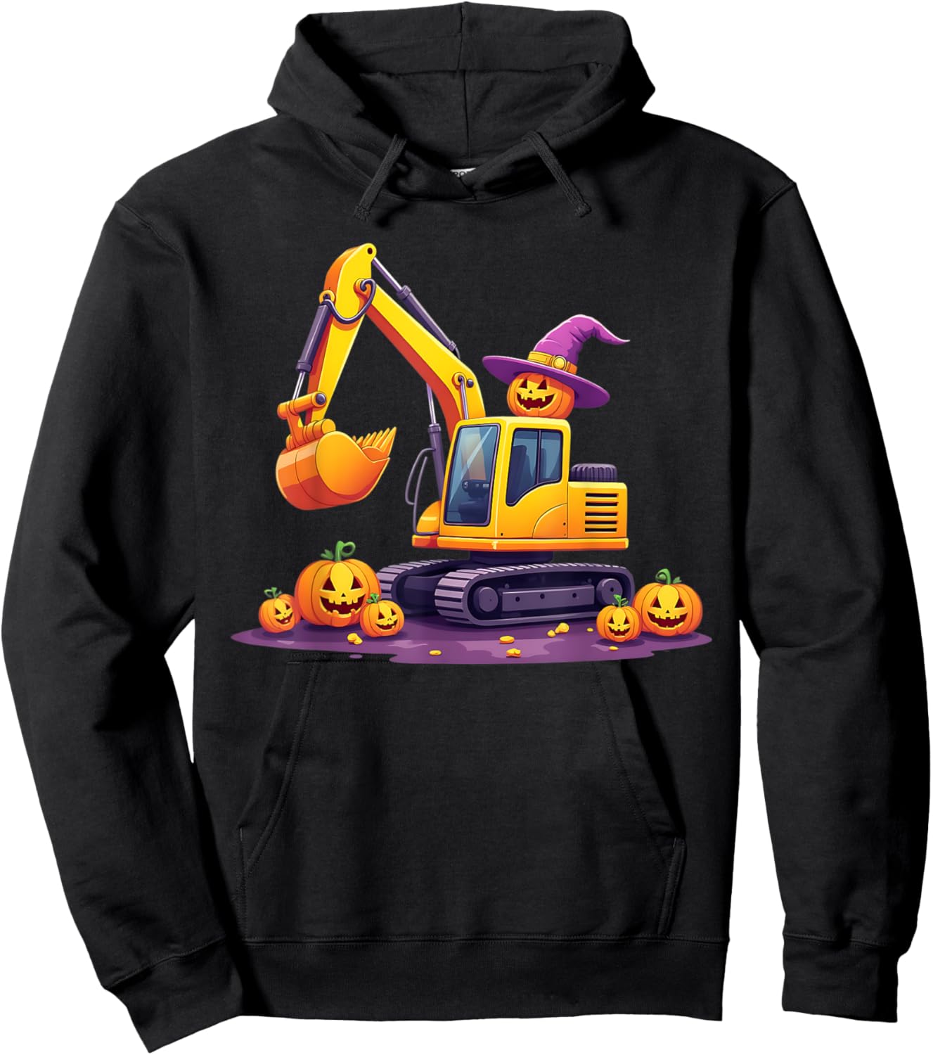 Spooky Construction Trucks Halloween Costume Toddler Boys Hoodie - Hoodie | Black