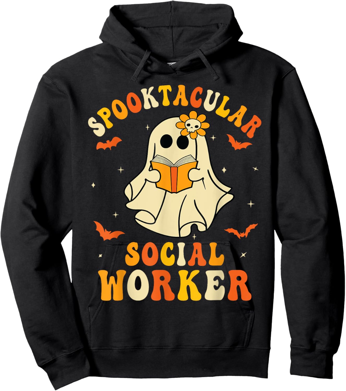 Spooktacular School Social Worker Halloween Ghost Spooky Hoodie - Hoodie | Black