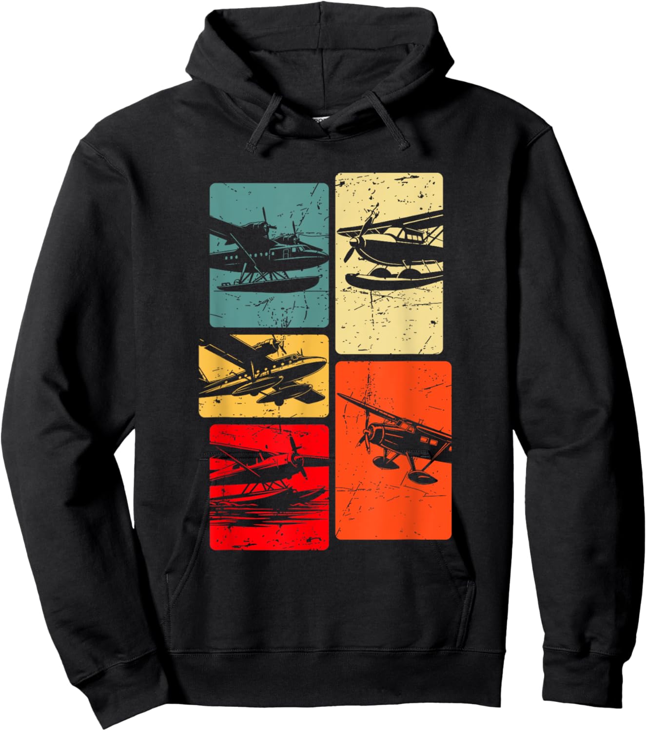 Seaplane Silhouette Hoodie - Hoodie | Black