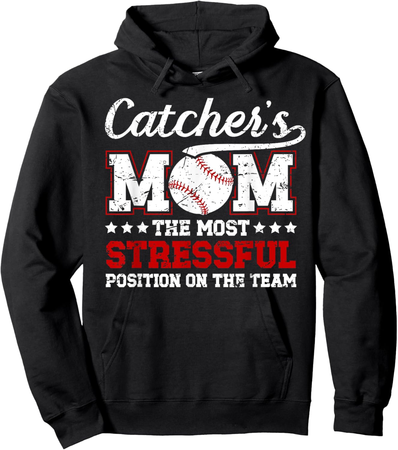Catcher's Mom Baseball Catcher Mom Baseball Catcher Mama Hoodie - Hoodie | Black