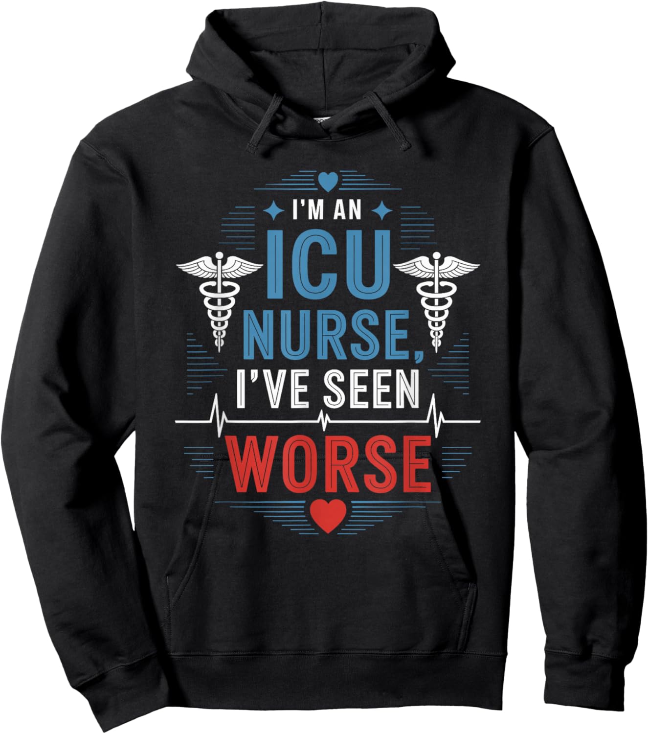 Intensive Care Unit Design ICU Nurse Registered Nurse Hoodie - Hoodie | Black