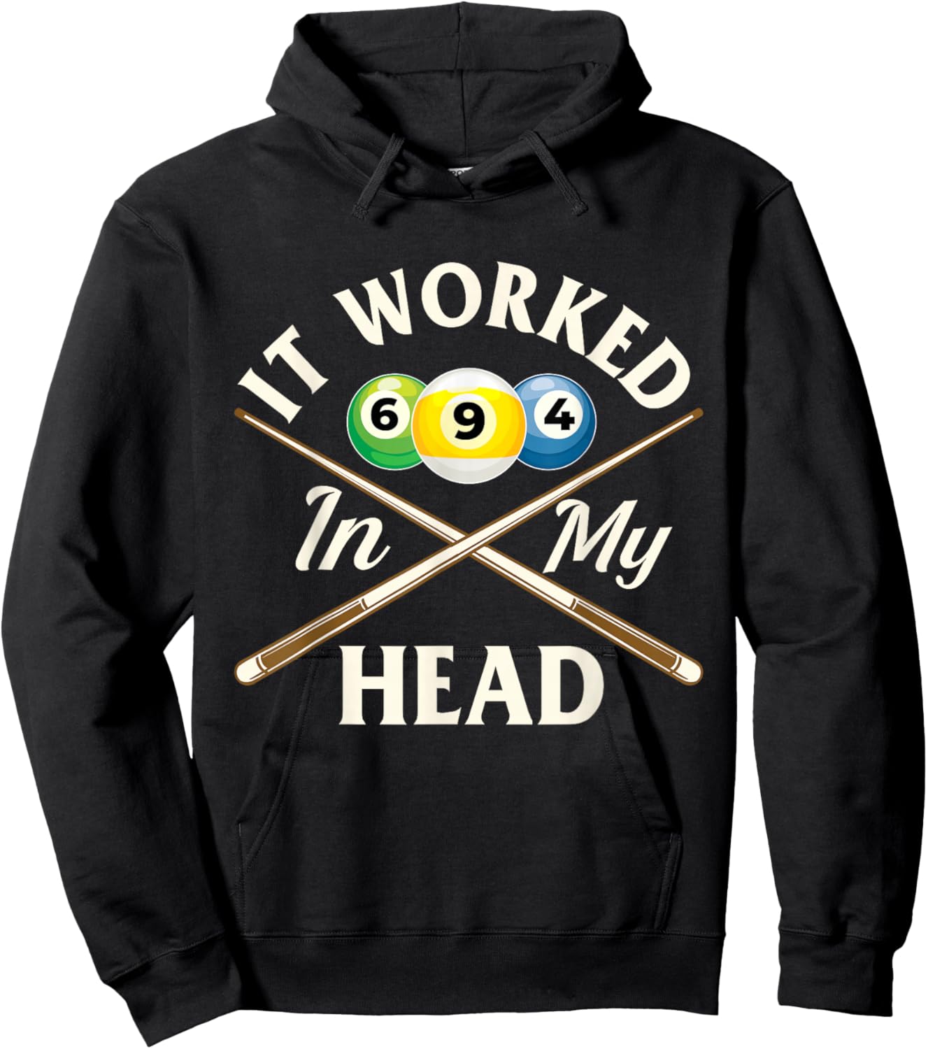 It Worked in My Head - 8 Ball Billiard Game Pool Player Hoodie - Hoodie | Black