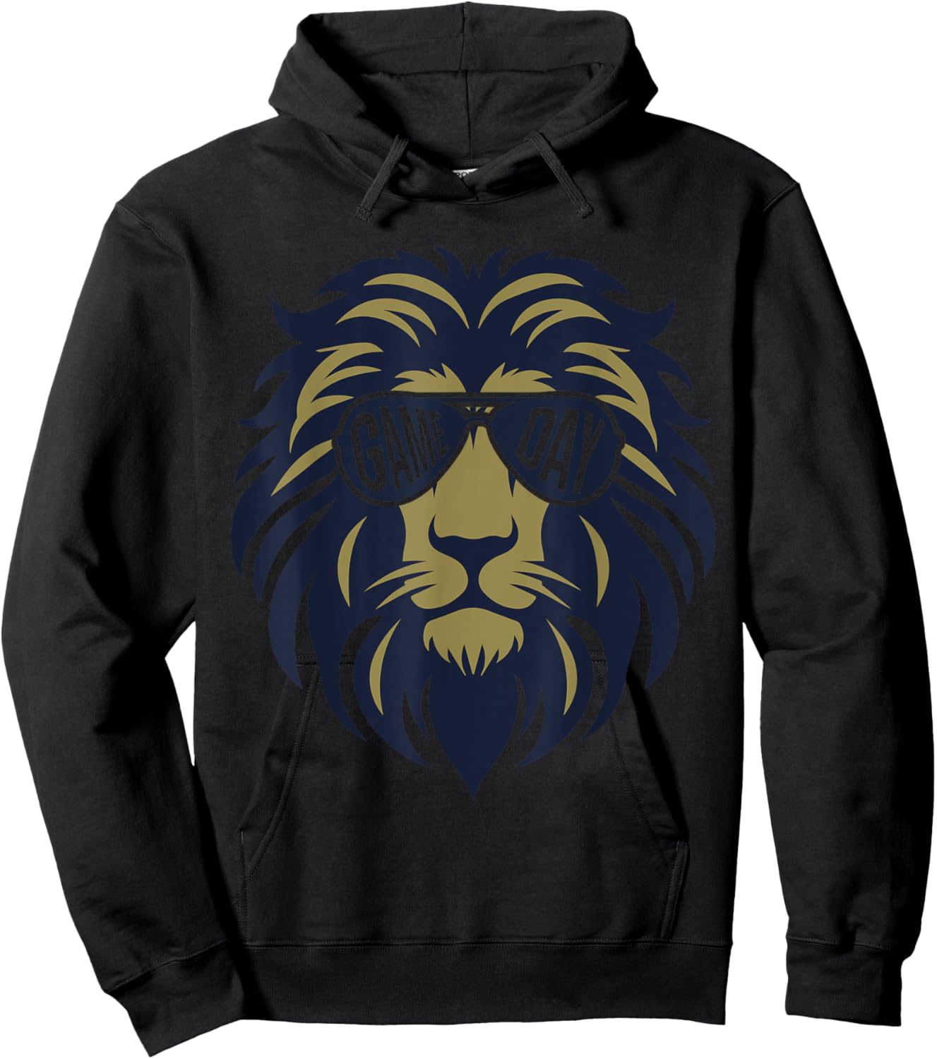 Football Game Day Lion Vintage Hoodie - Hoodie | Black