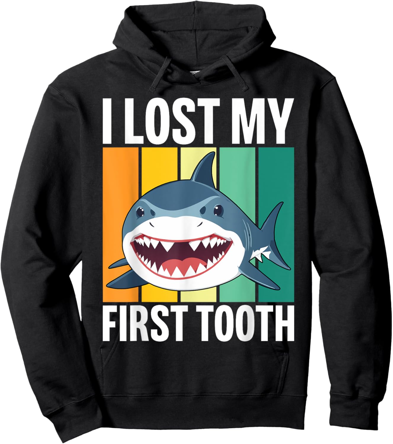 Funny Tooth Fairy Vintage Shark I Lost My First Tooth Hoodie - Hoodie | Black