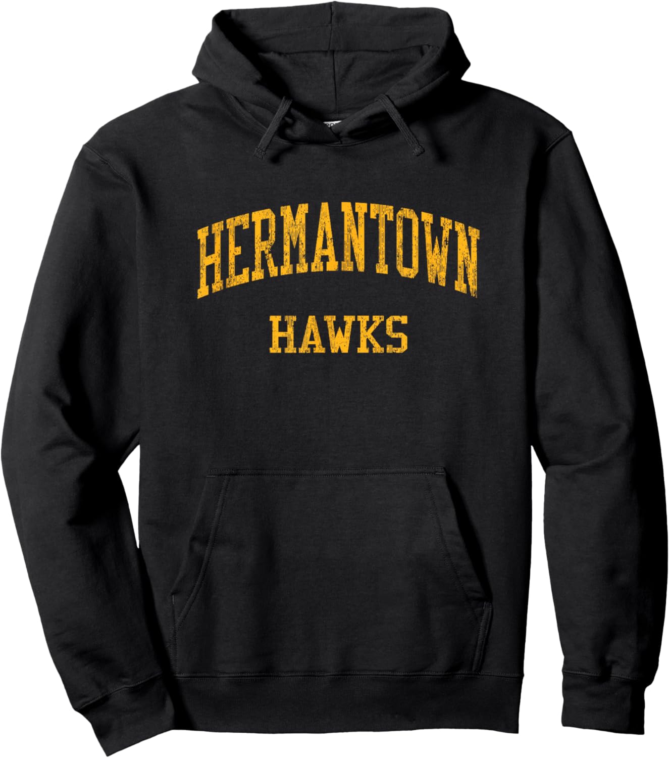 Hermantown High School HS Hermantown MN Vintage Sports Hoodie - Hoodie | Black
