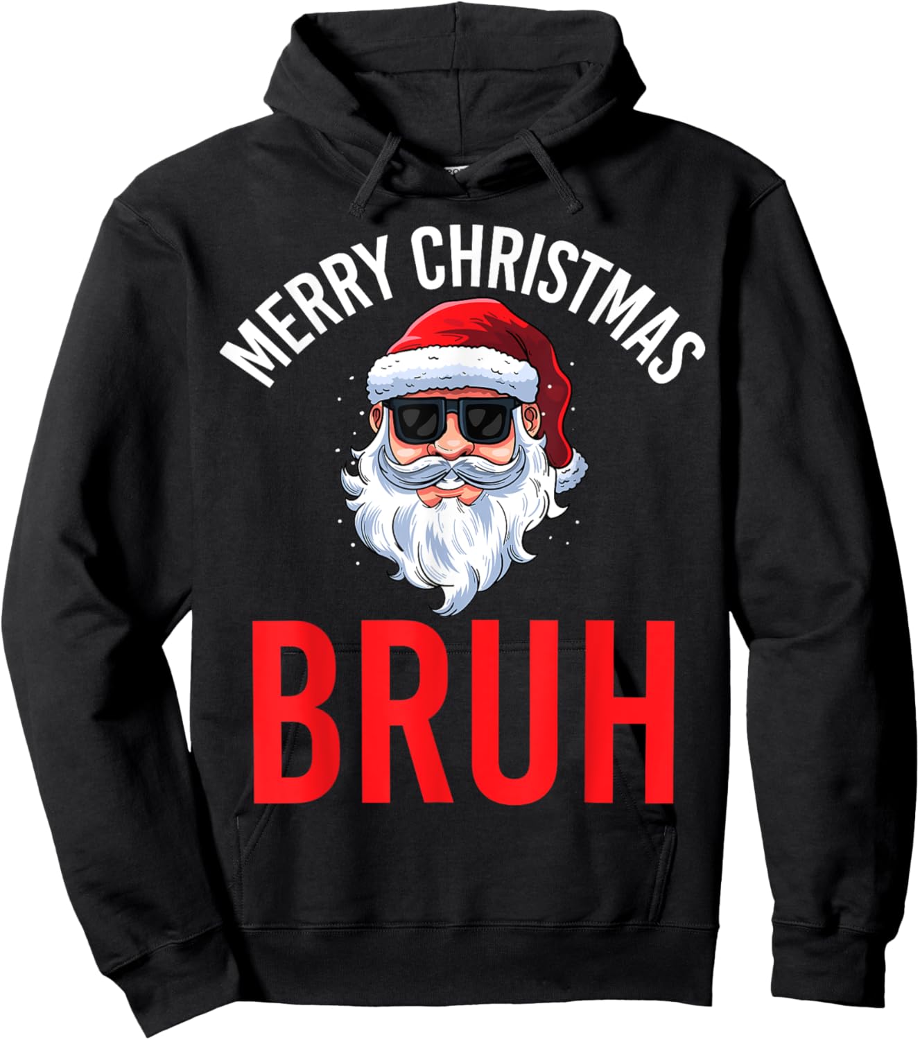 Merry Christmas Bruh Meme Funny Saying for Brother Boys Men Hoodie - Hoodie | Black