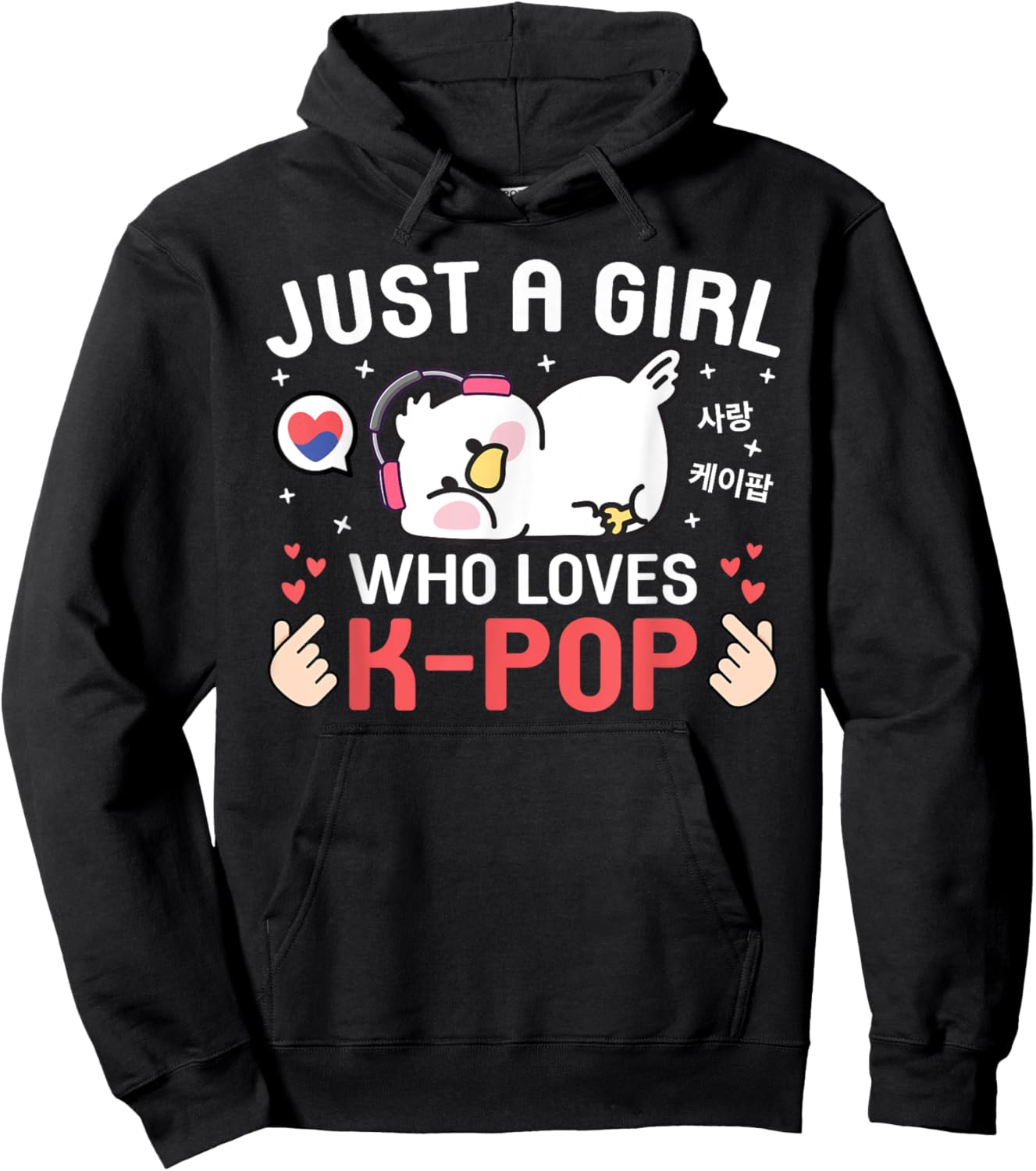 Cute Kawaii Bird Korean Music Just A Girl Who Loves K-Pop Hoodie - Hoodie | Black