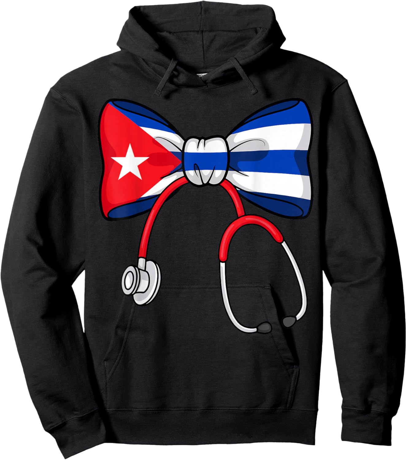 Cuban Nurse Pride Cuba Flag RN Heartbeat Hero Hoodie - Hoodie | Black