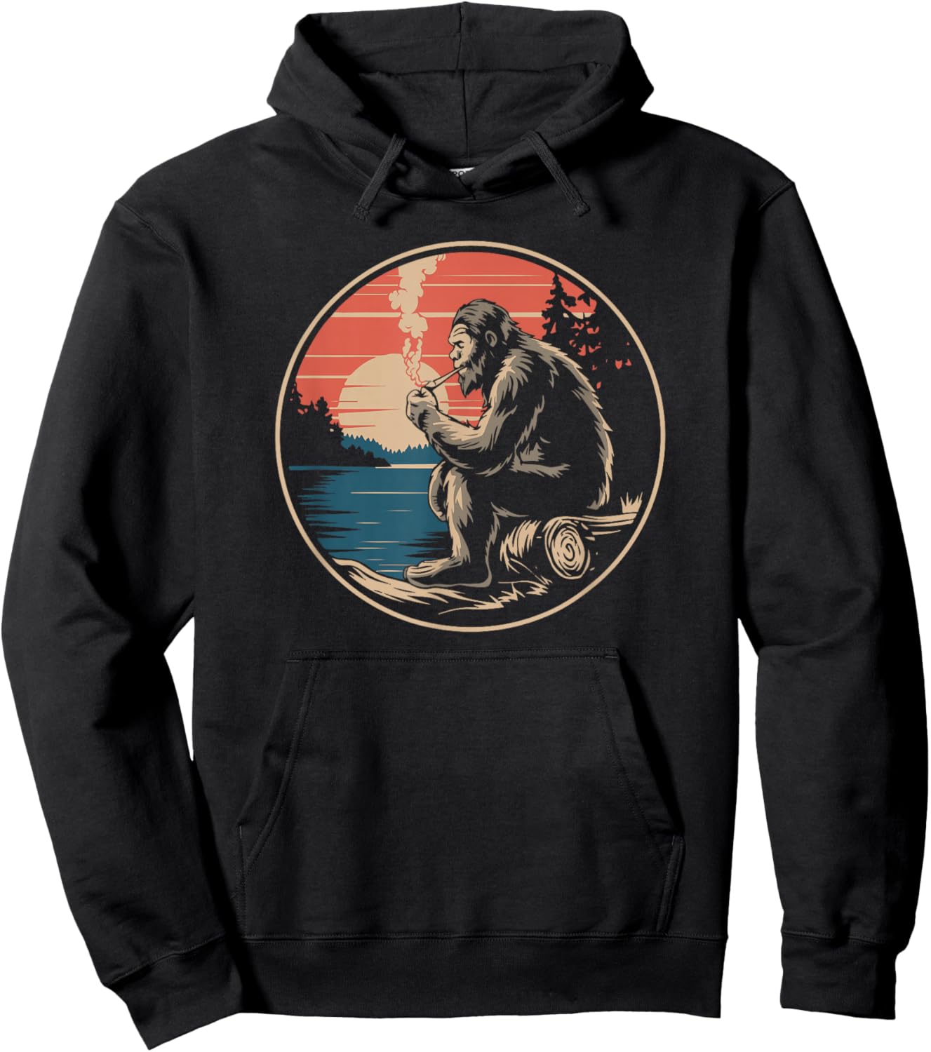 Bigfoot in Nature Tuxedo A "J" Funny Nature Weed Art Hoodie - Hoodie | Black