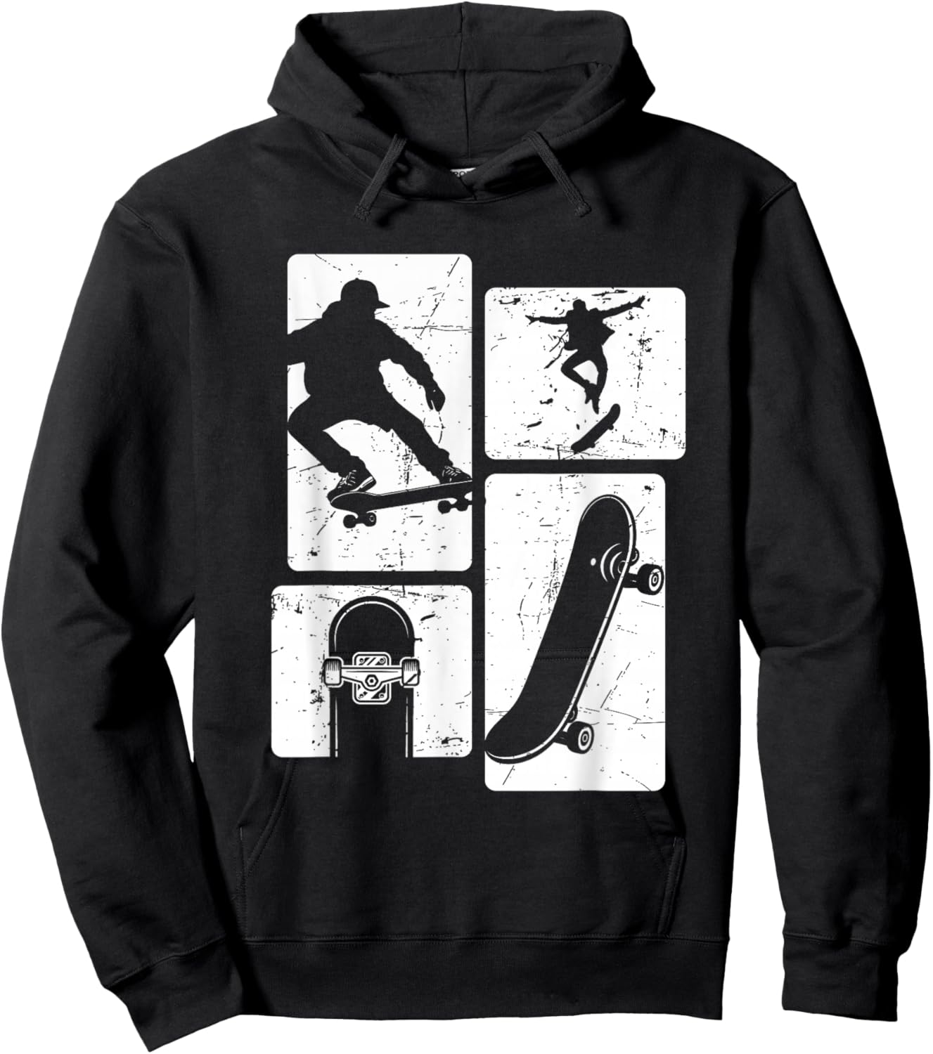 Vintage Retro Skateboard Stunt Hoodie - Hoodie | Black