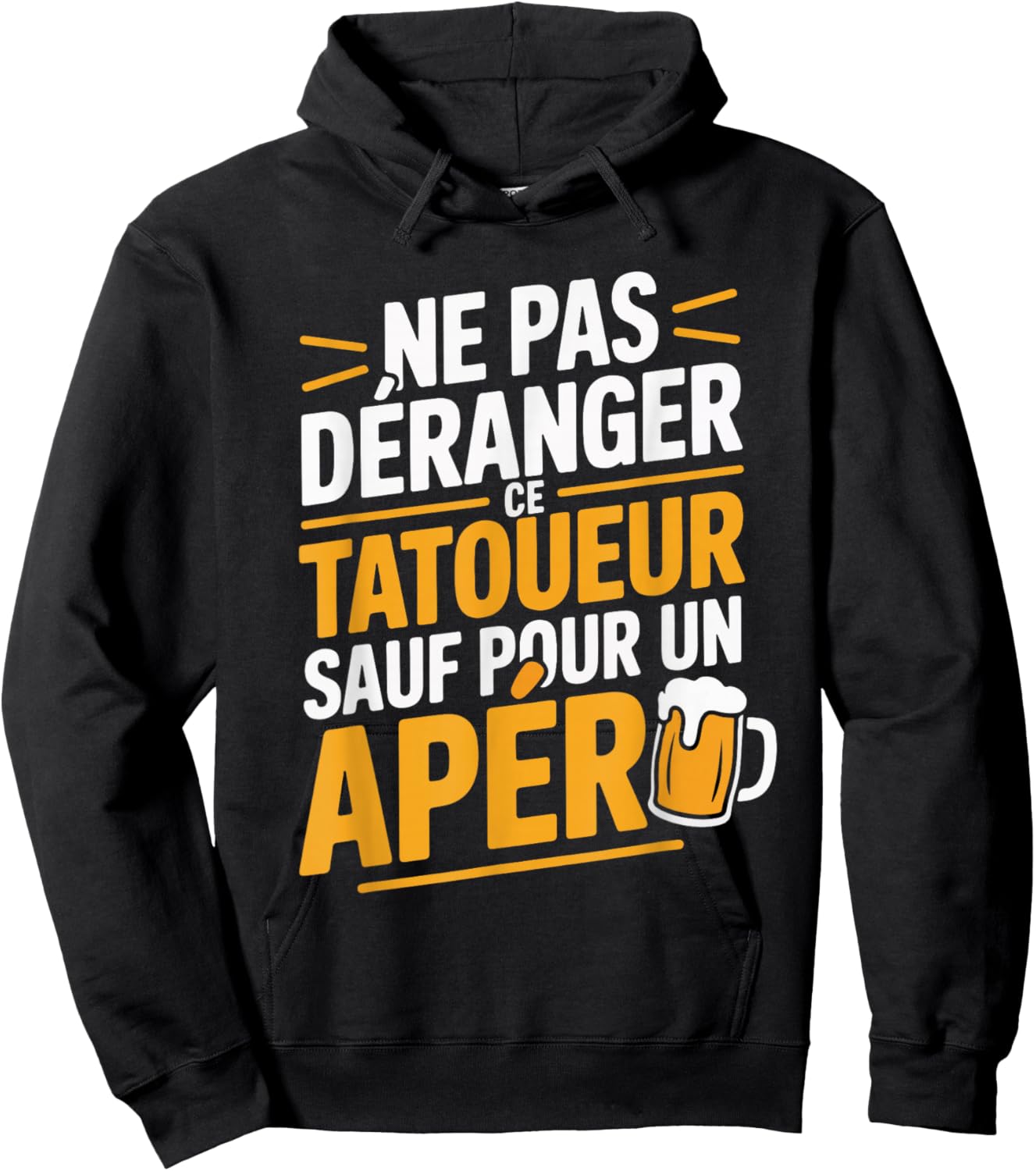 Aperitif Tattoo Man Funny Beer Gift Hoodie - Hoodie | Black