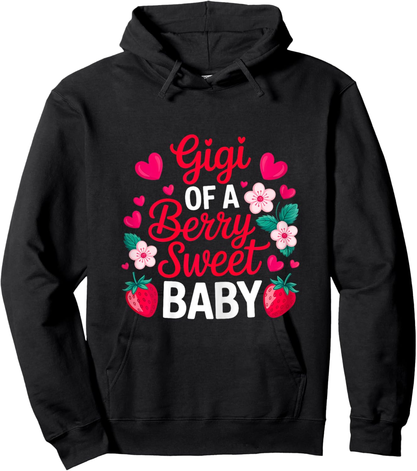 Gigi of A Berry Sweet One Strawberry Baby First Birthday Hoodie - Hoodie | Black