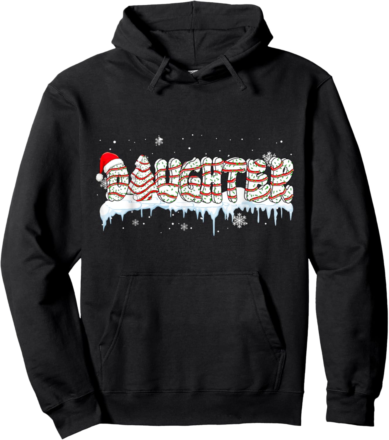 Daughter Christmas Tree Cake Baker Santa Family Group Hoodie - Hoodie | Black