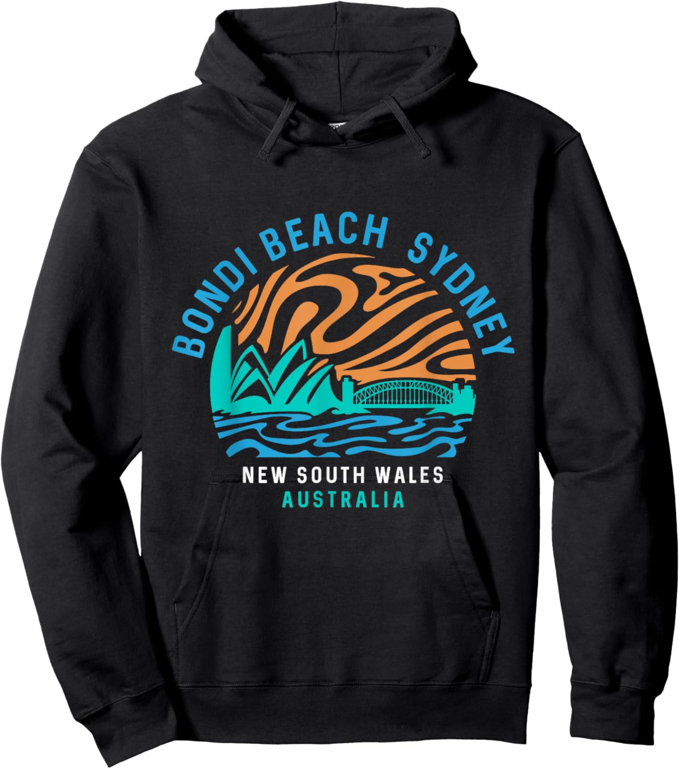 Vintage Retro Bondi Beach Sydney Australia Surfer Beach Hoodie - Hoodie | Black