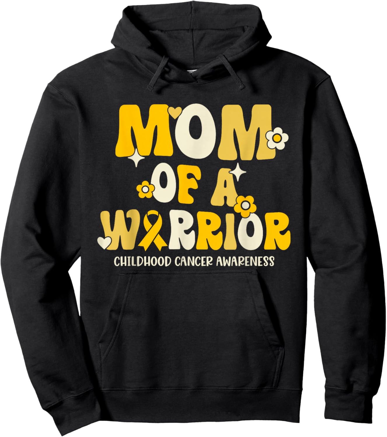 Mom of a Warrior - Childhood Cancer Awareness Hoodie - Hoodie | Black