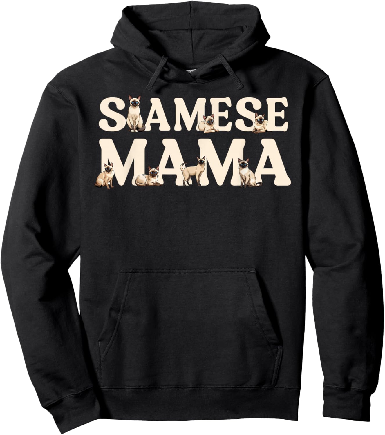 Siamese Mama Siamese Cat Mom Siamese Owner Siamese Cat Lover Hoodie - Hoodie | Black