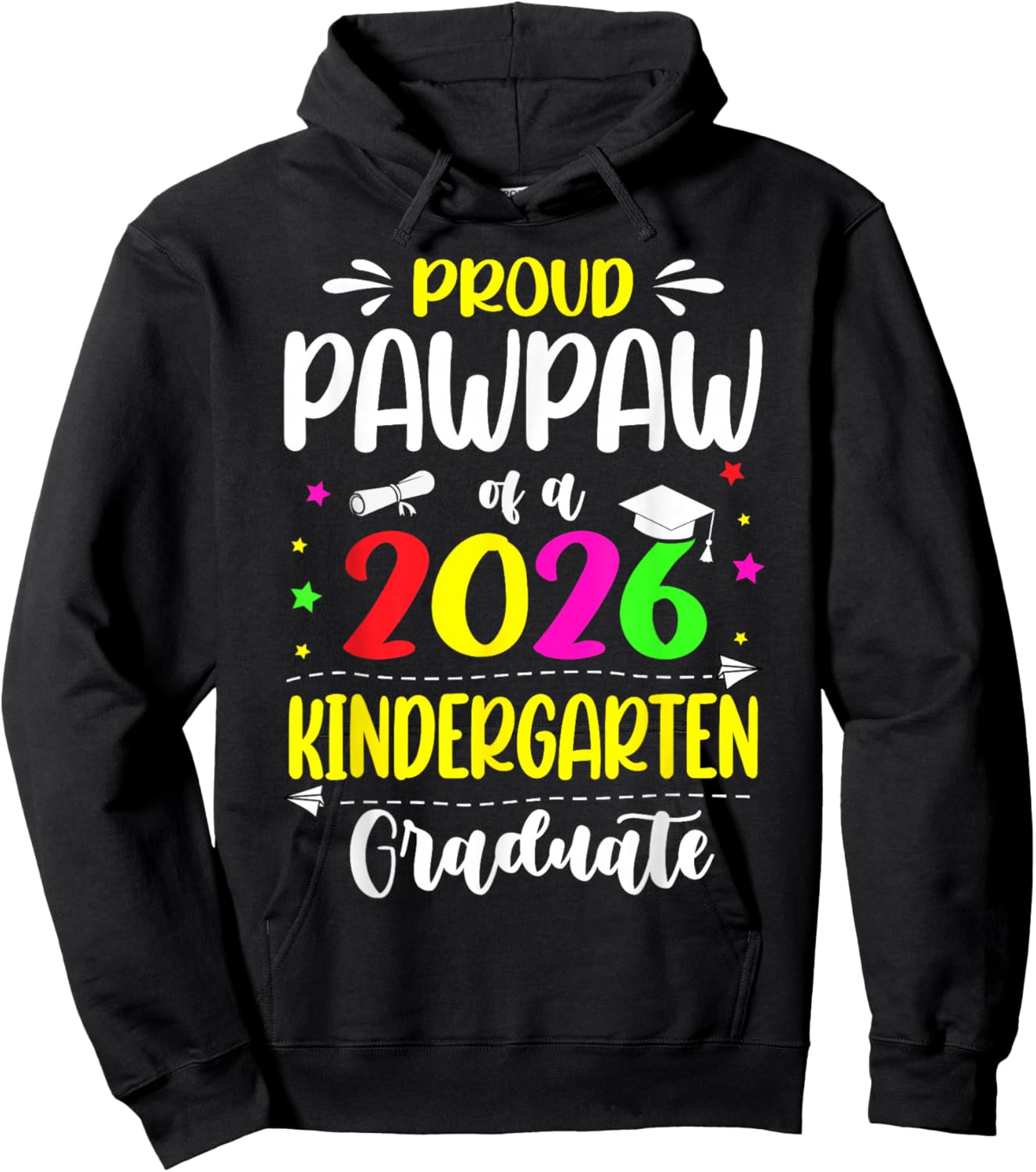 Proud Pawpaw Class of 2026 Kindergarten Graduate Kids Hoodie - Hoodie | Black