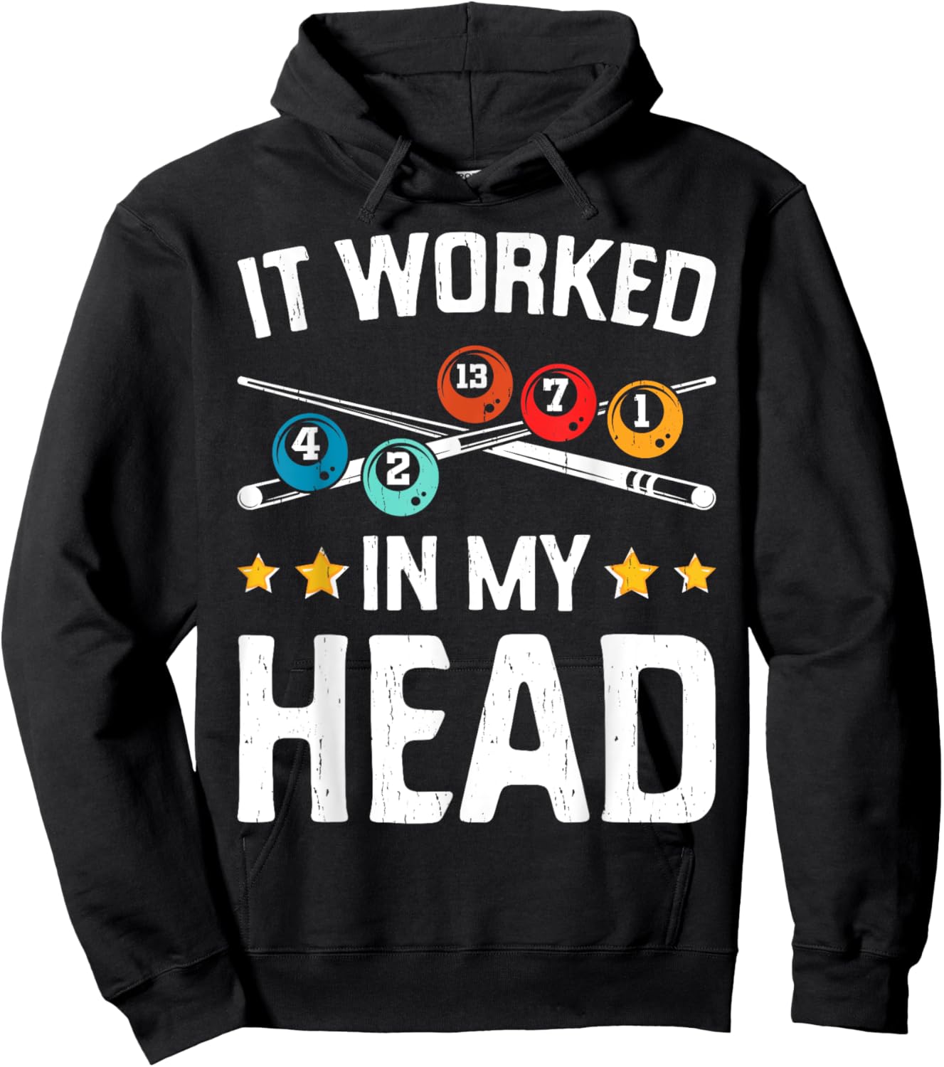 Funny It Worked In My Head Billiard Pool Player Sports Lover Hoodie - Hoodie | Black