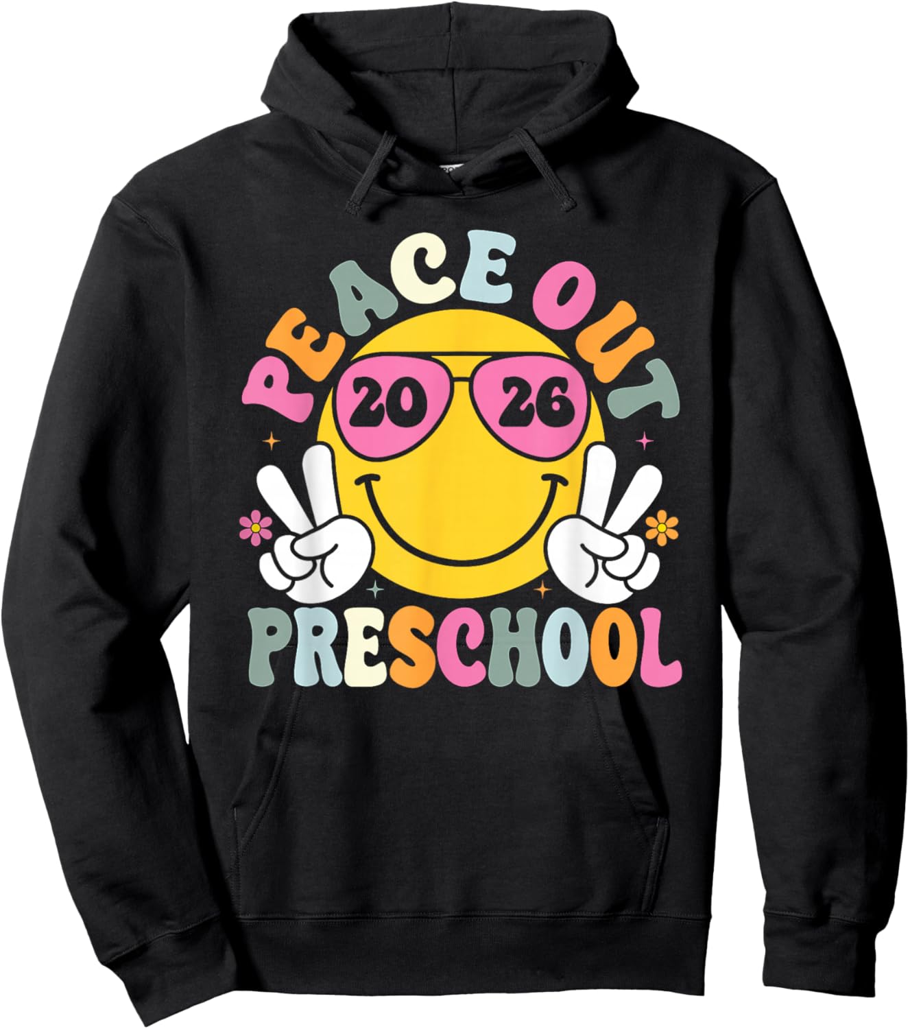 Peace Out Preschool Graduation Teacher Kids Class of 2026 Hoodie - Hoodie | Black