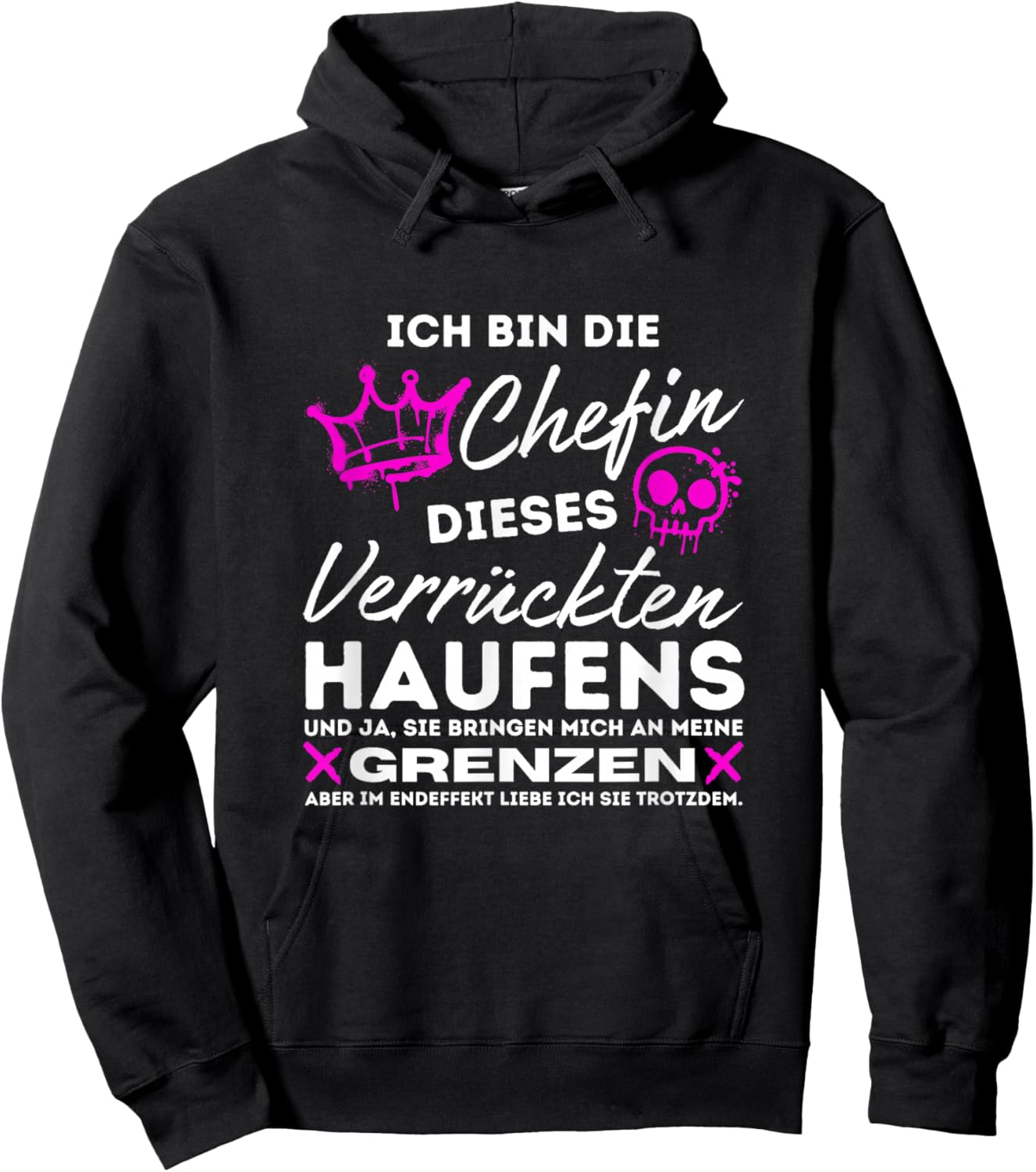 Chefin des Verrückten Haufens lustige Sprüche Damen Hoodie - Hoodie | Black