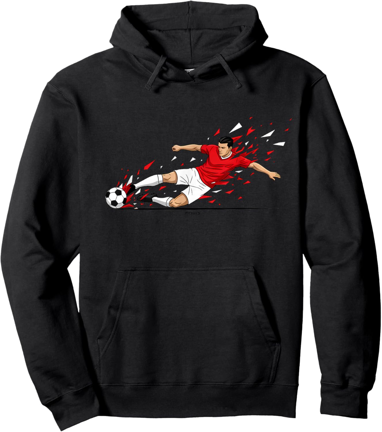 Fussball Tackling UND GRÄTSCHE IN ROT UND Weiss Comic Hoodie - Hoodie | Black