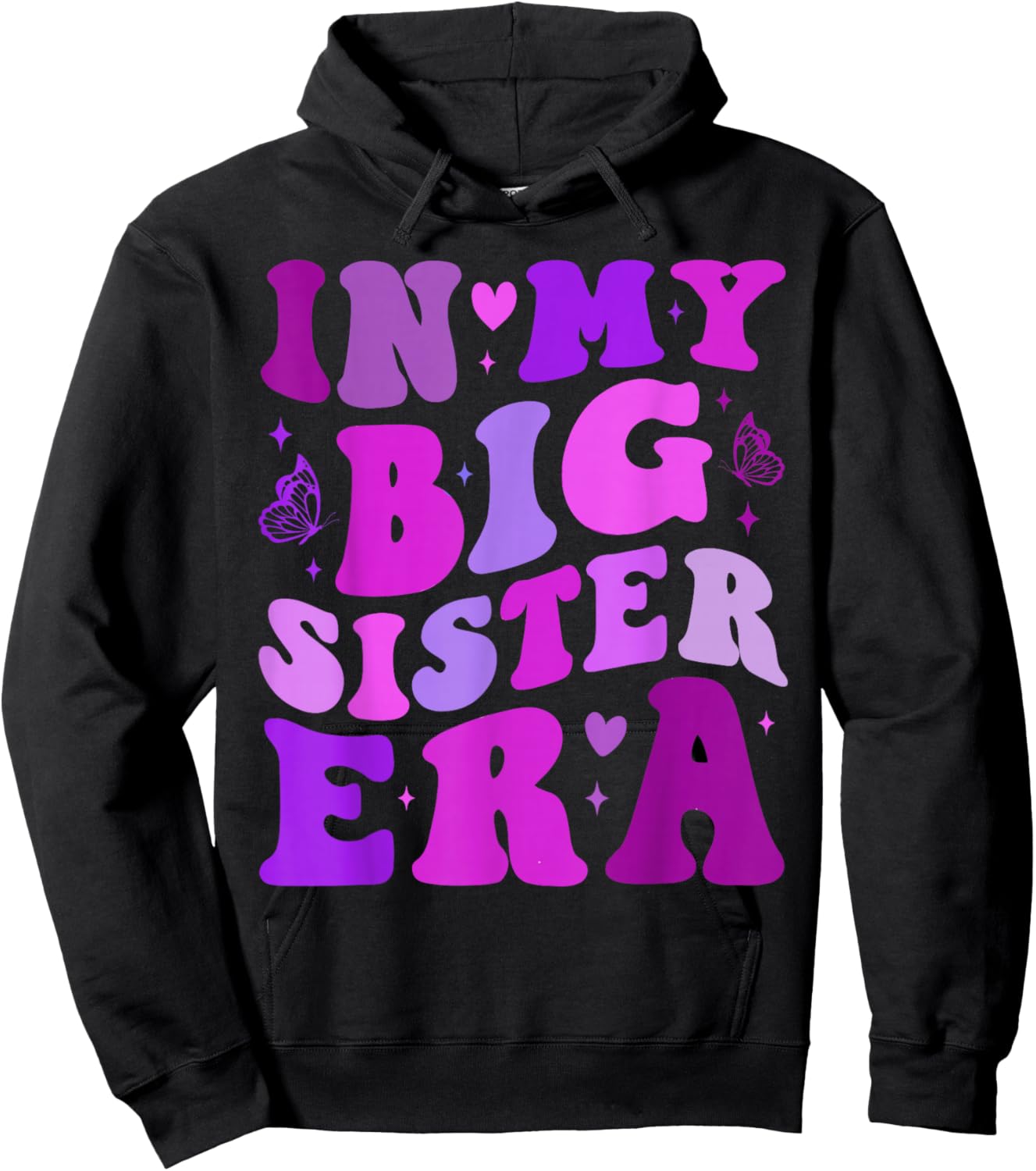 My Big Sister Era Big Sis Girls Kids Announcement Pregnancy Hoodie - Hoodie | Black