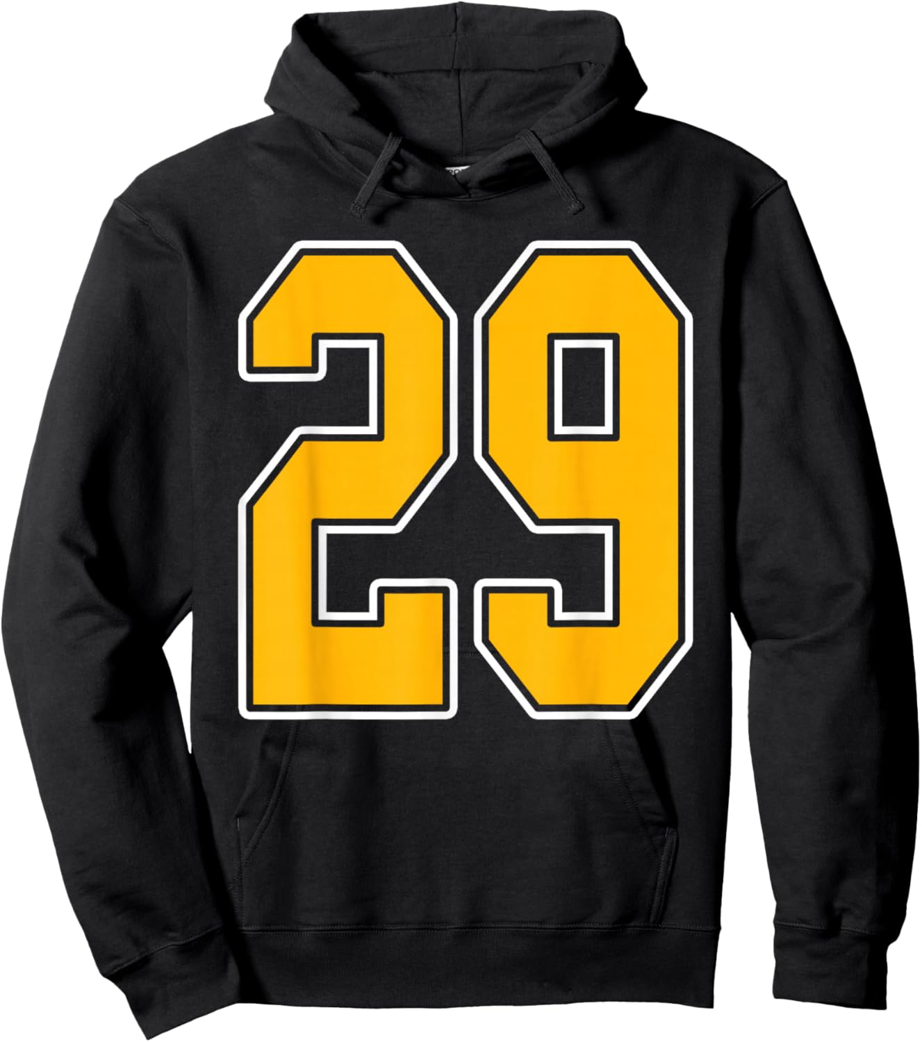 Gold and White Sports Number 29 Jersey Uniform Player Hoodie - Hoodie | Black